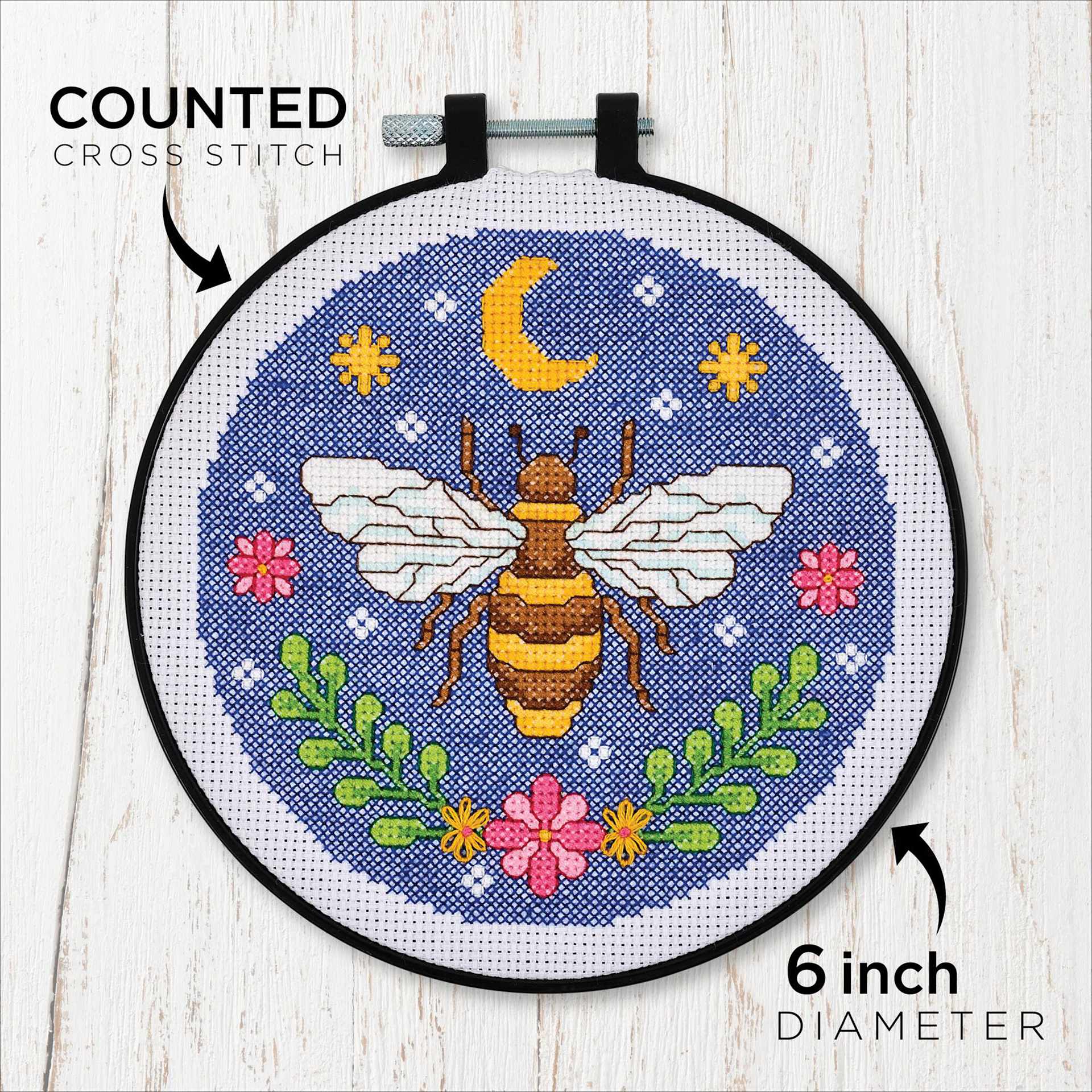 Counted Cross-Stitch, 6 inch Diameter