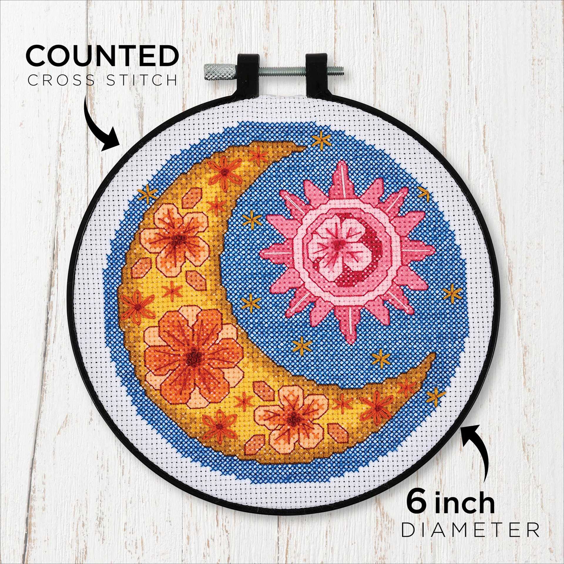 Counted Cross-Stitch, 6 inch Diameter