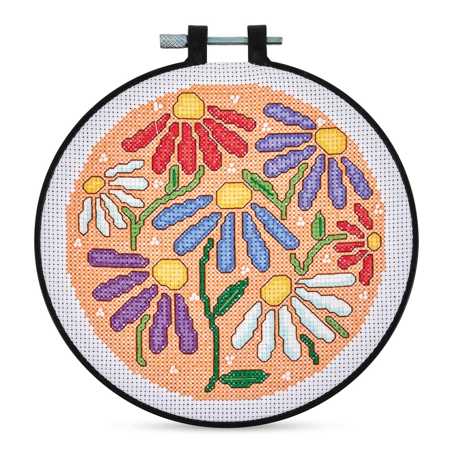 Bucilla Mindful Stitching Counted Cross Stitch Kit - Uplifting Daisies, 6"