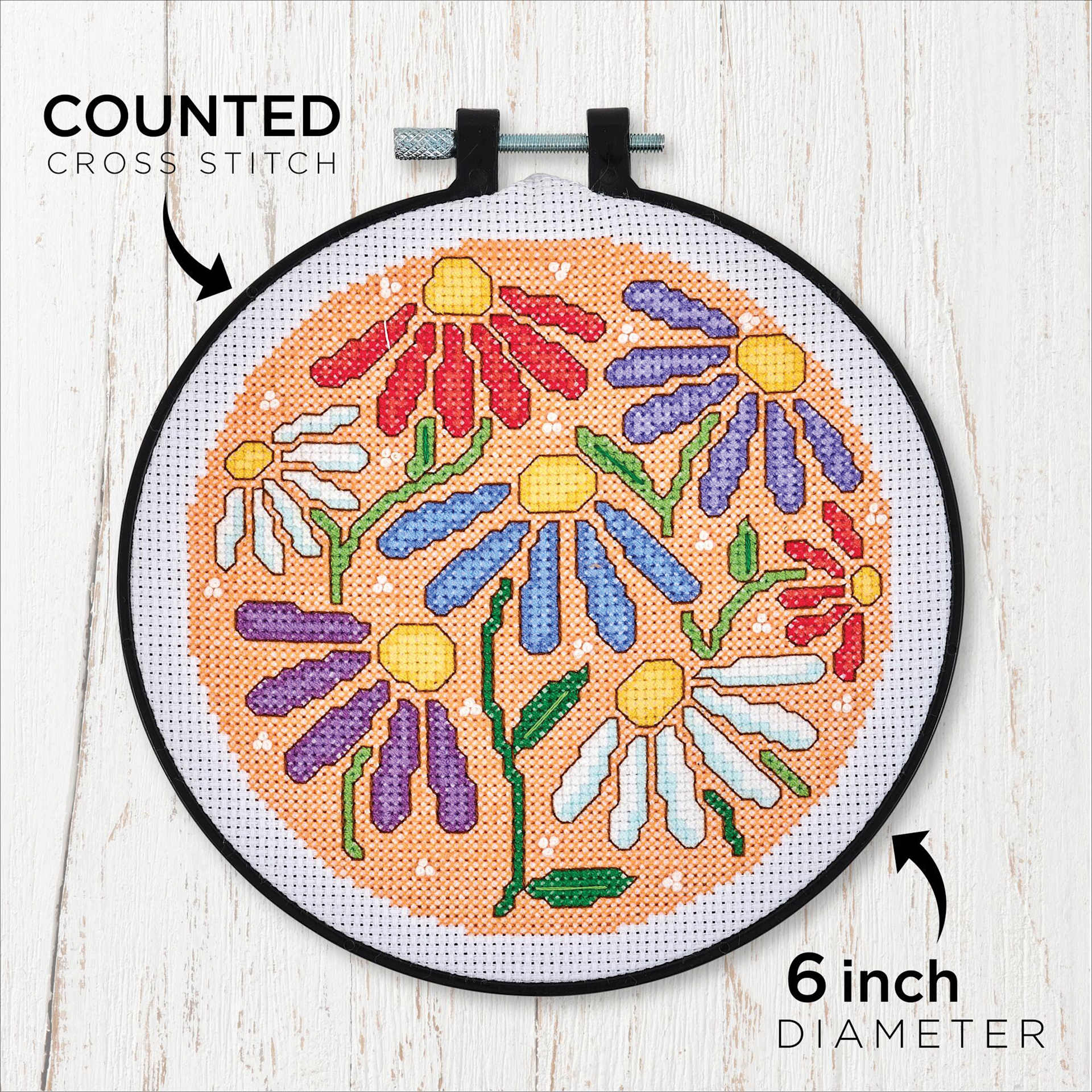 Counted Cross-Stich, 6 inch Diameter