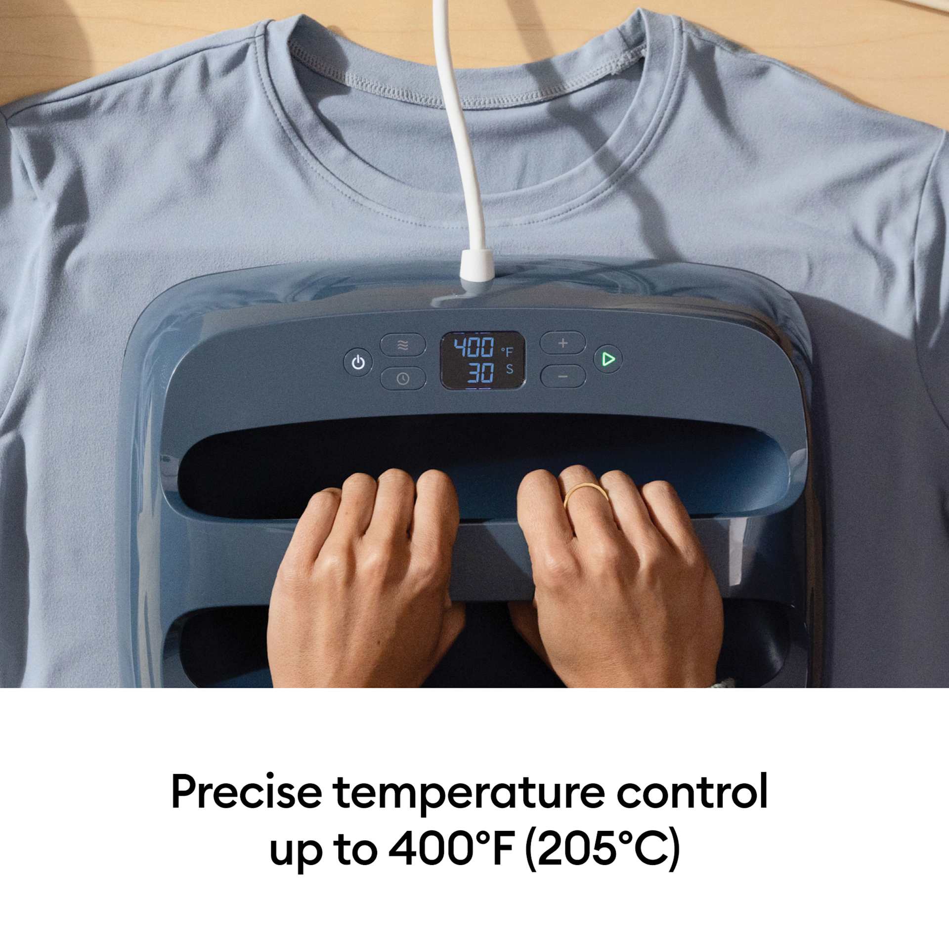 Precise temperature control up to 400°F (205°C).