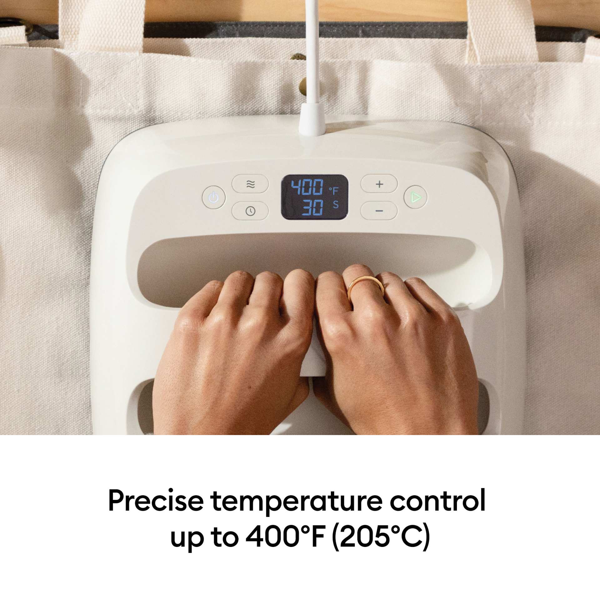 Precise temperature control up to 400°F (205°C).