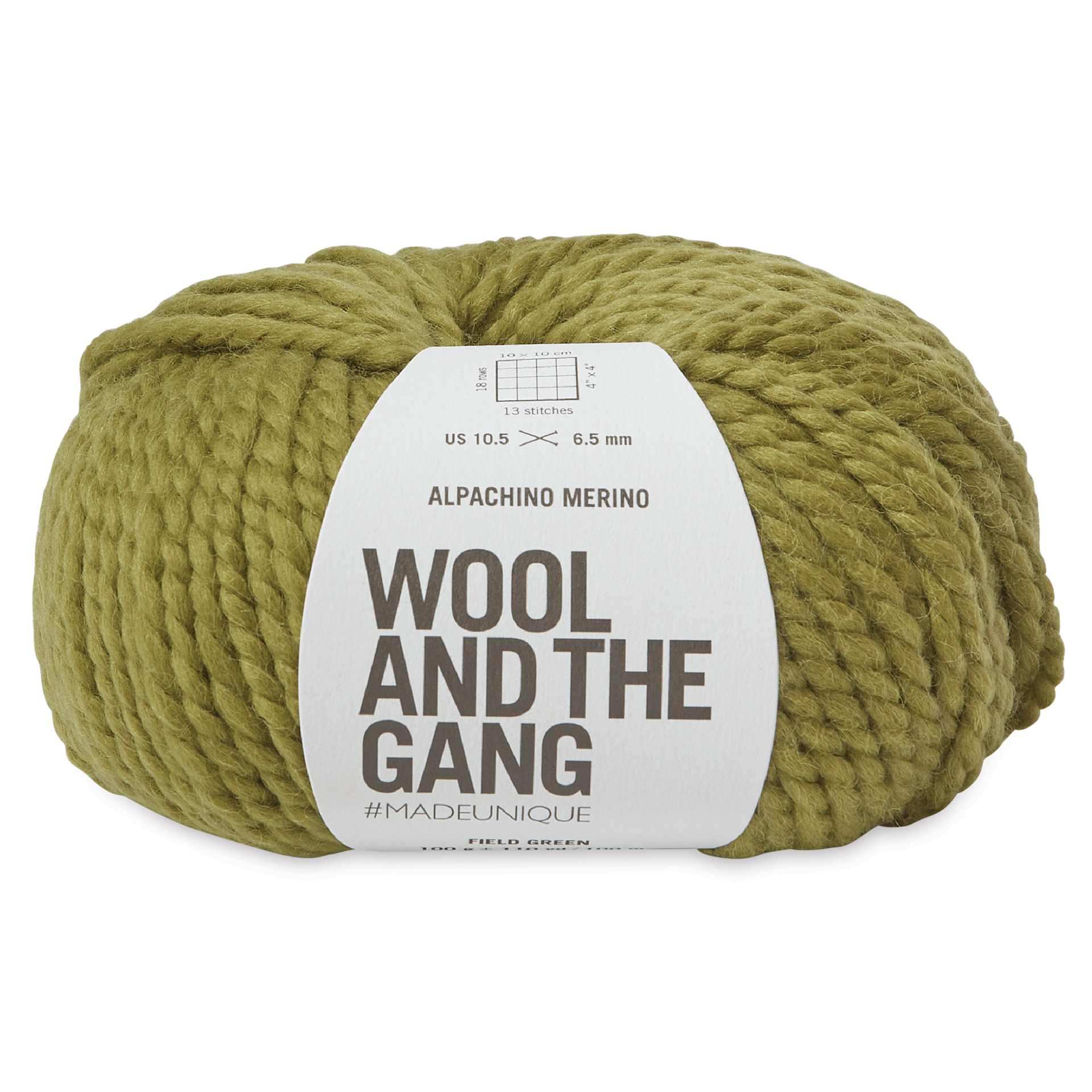 Wool and the Gang Alpachino Merino Yarn - Field Green, 110 yards