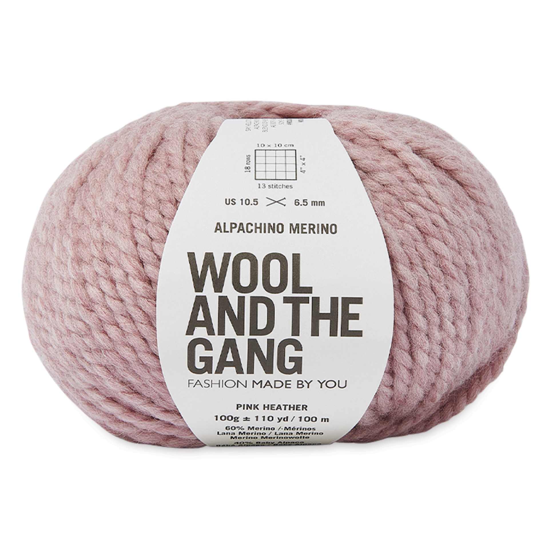 Wool and the Gang Alpachino Merino Yarn - Pink Heather, 110 yards