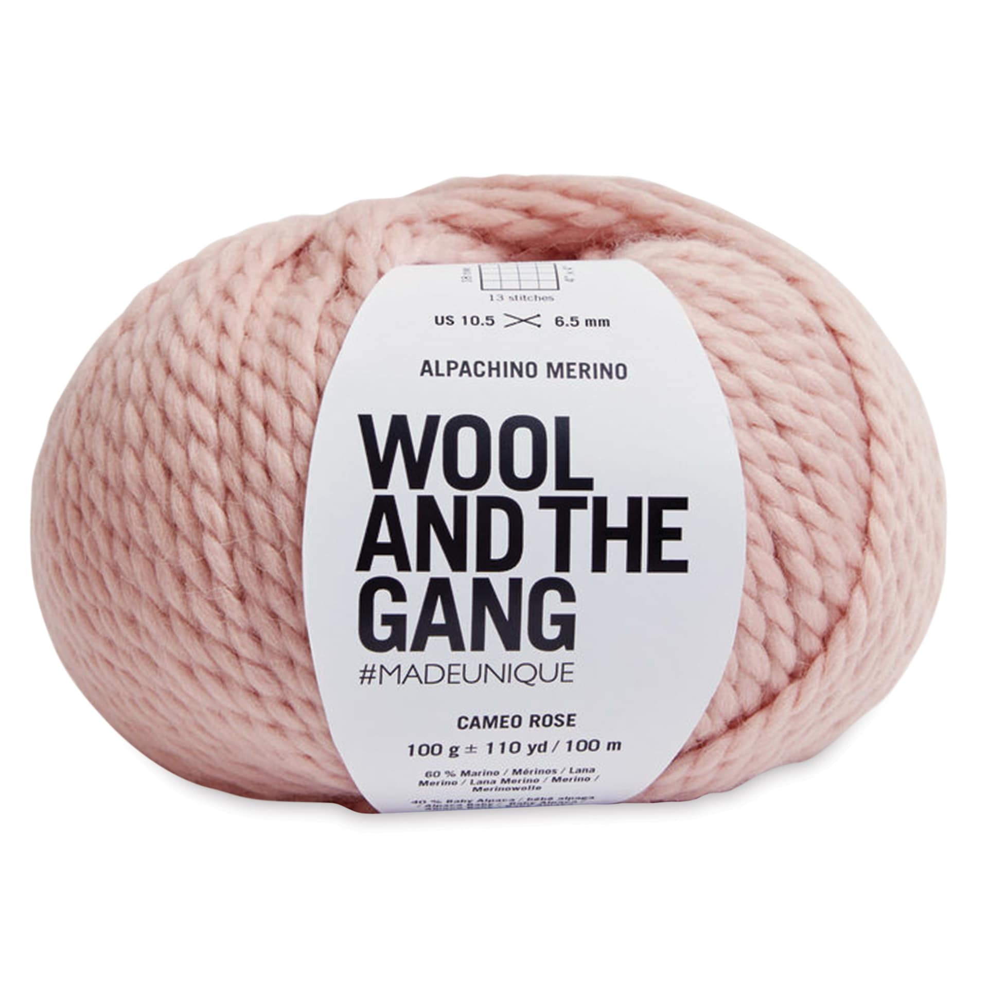 Wool and the Gang Alpachino Merino Yarn - Cameo Rose, 110 yards