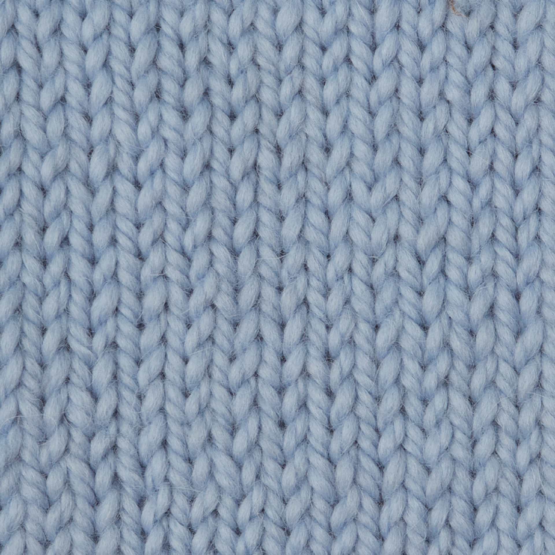 Wool and the Gang Alpachino Merino Yarn - Powder Blue, knitted sample