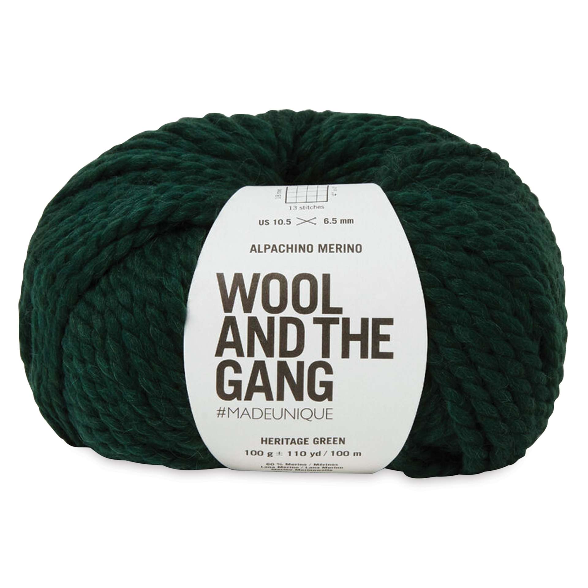 Wool and the Gang Alpachino Merino Yarn - Heritage Green, 110 yards