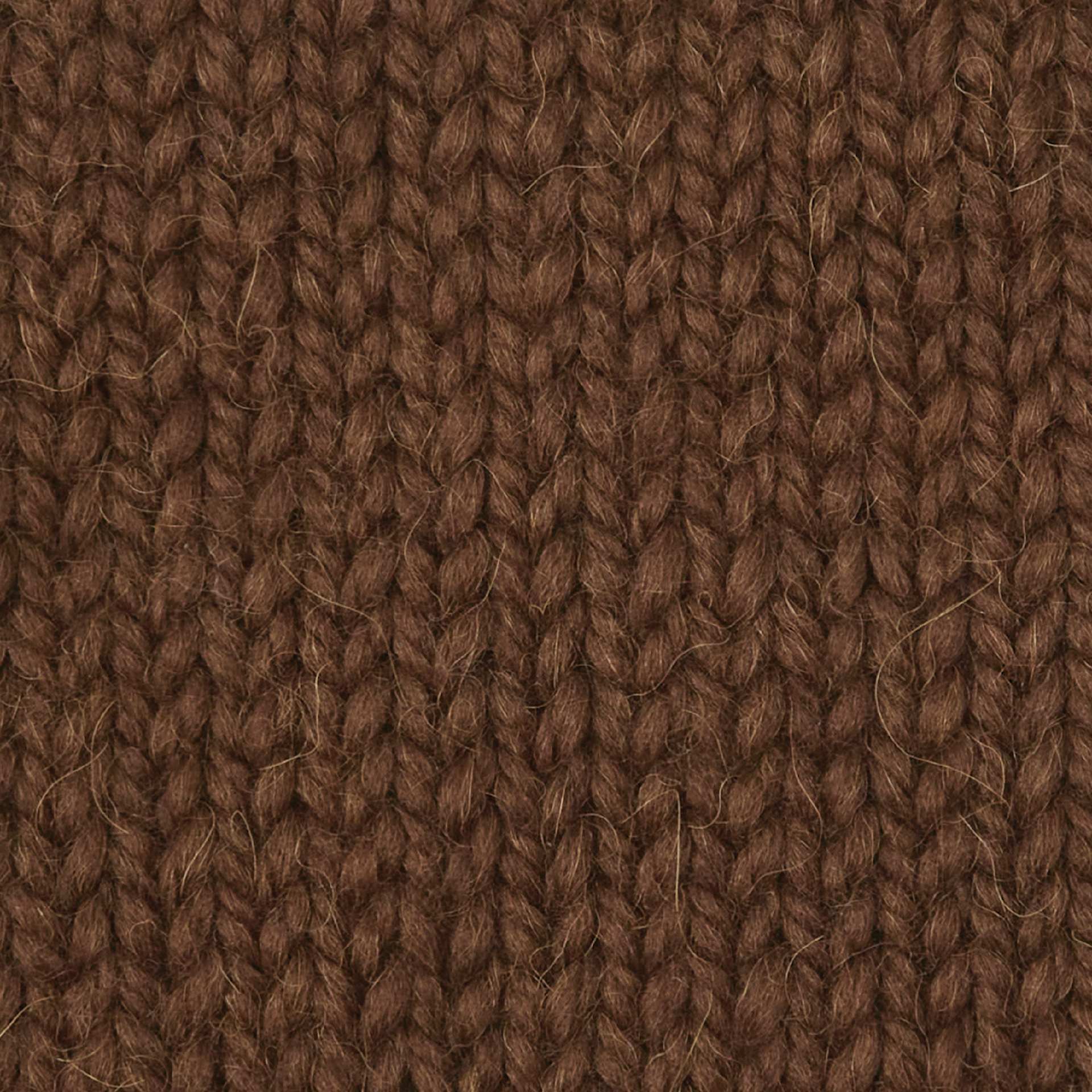 Wool and the Gang Alpachino Merino Yarn - Espresso Brown knitted sample