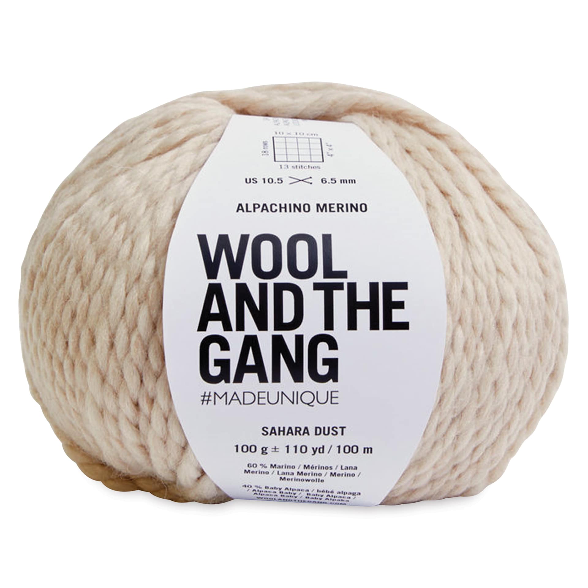 Wool and the Gang Alpachino Merino Yarn - Sahara Dust, 110 yards
