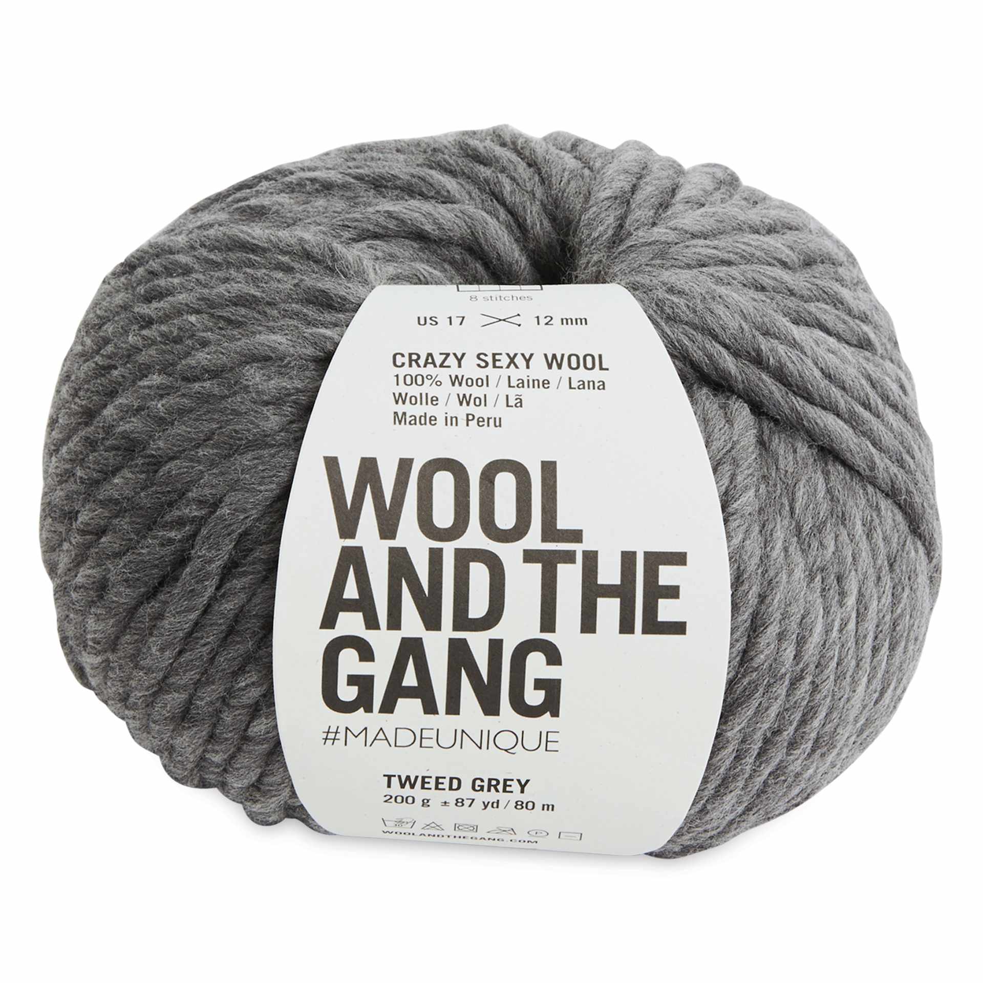 Wool and the Gang Crazy Sexy Wool Yarn - Tweed Grey