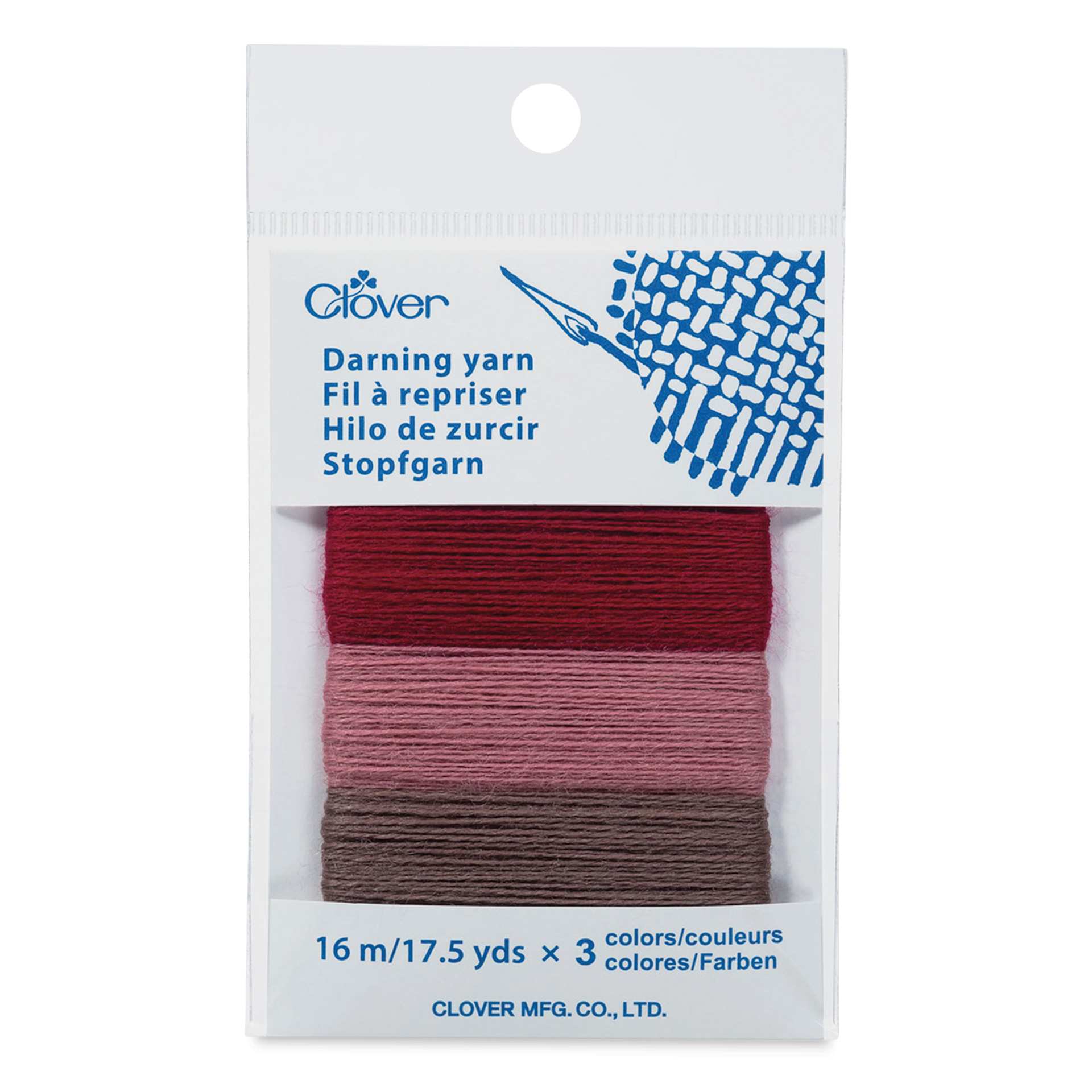 Clover Darning Yarn - Set of 3, Rogue, 17.5 yds in packaging