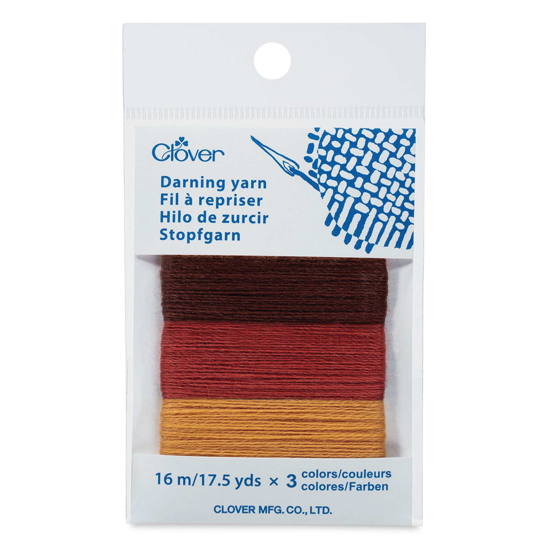 Clover Darning Yarn - Set of 3, Earth, 17.5 yds in packaging