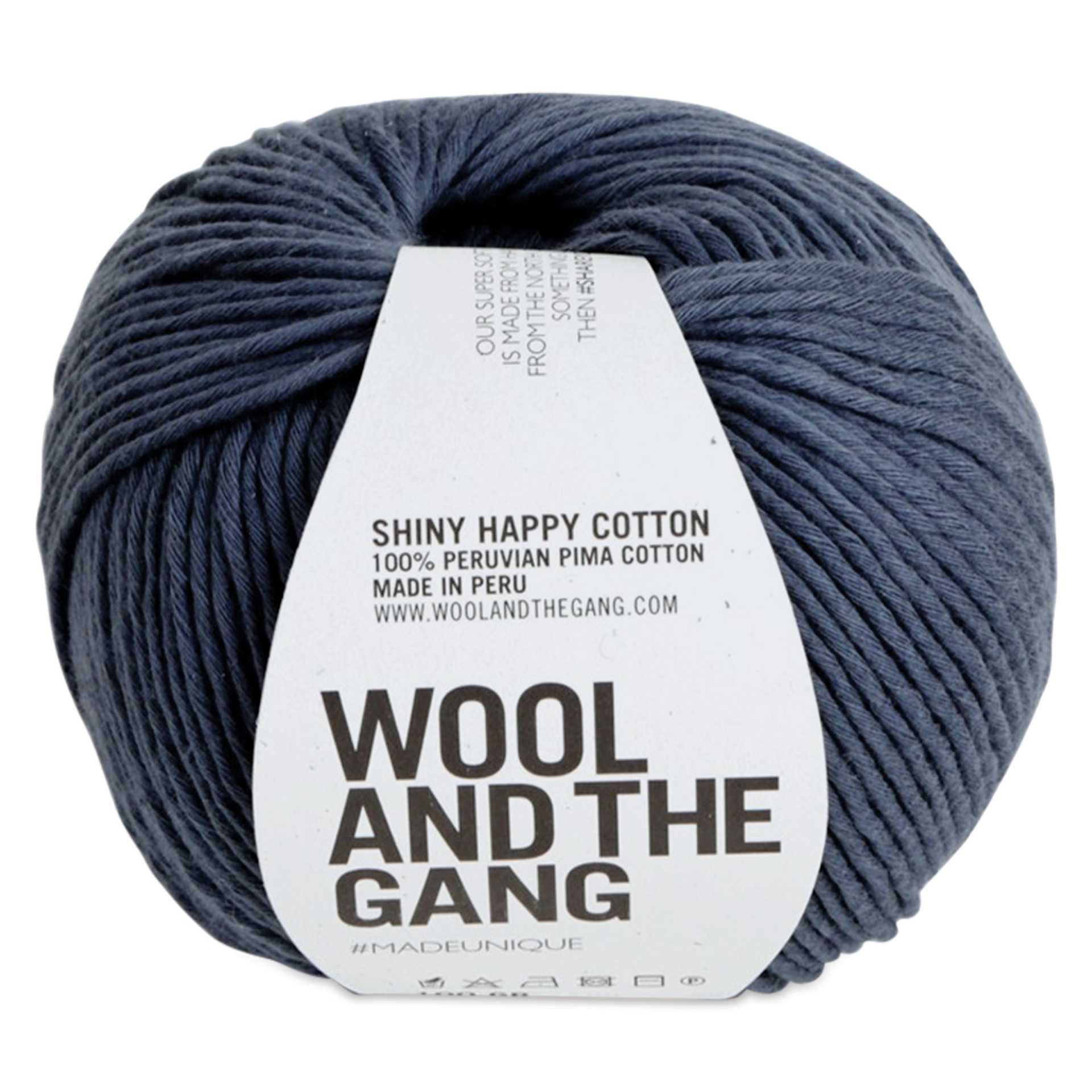 Wool and the Gang Shiny Happy Cotton Yarn - Eagle Grey, 155 yds