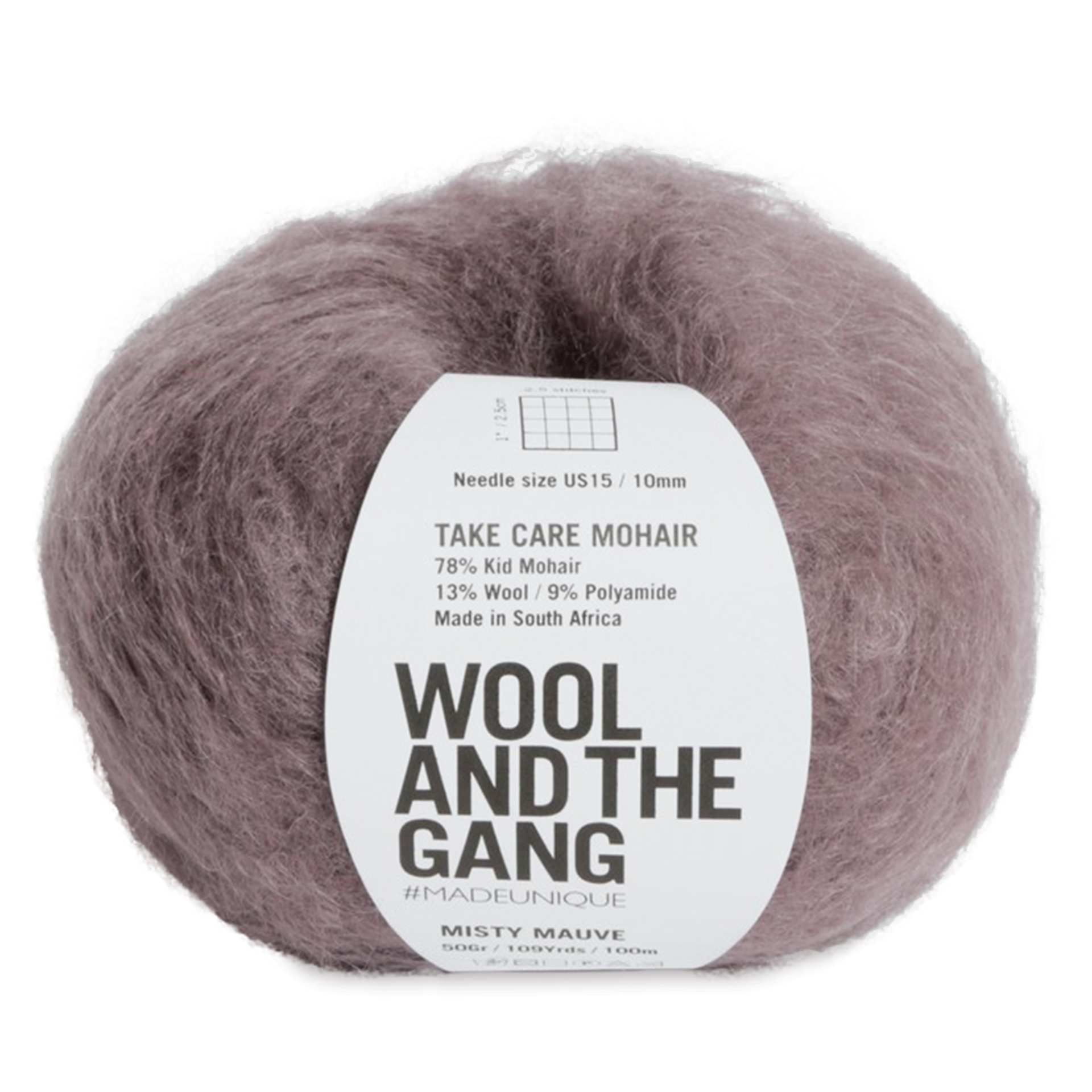 Wool and the Gang Take Care Mohair Yarn - Misty Mauve, 109 yds