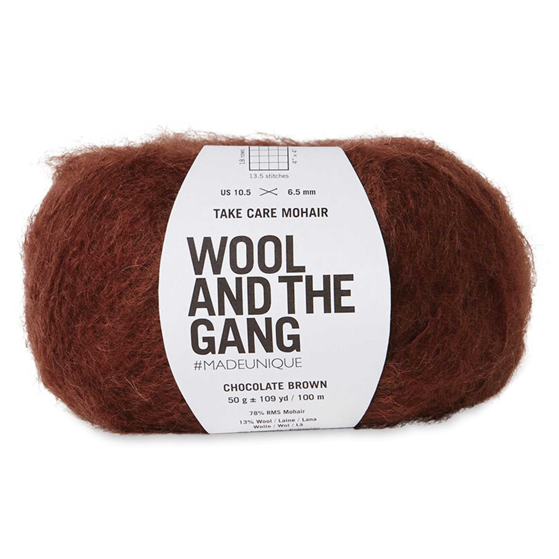 Wool and the Gang Take Care Mohair Yarn - Chocolate Brown, 109 yds