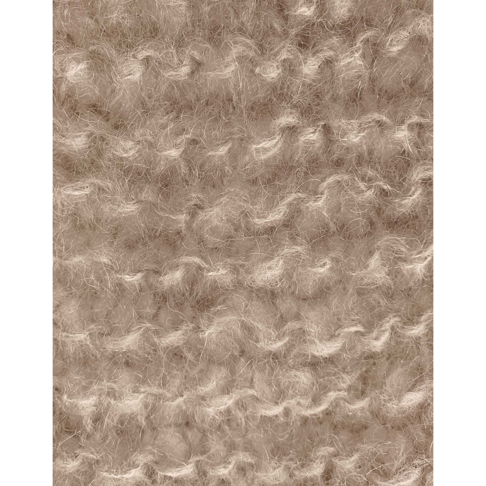 Wool and the Gang Take Care Mohair Yarn - Lazy Latte, 109 yds close up to show knitted texture