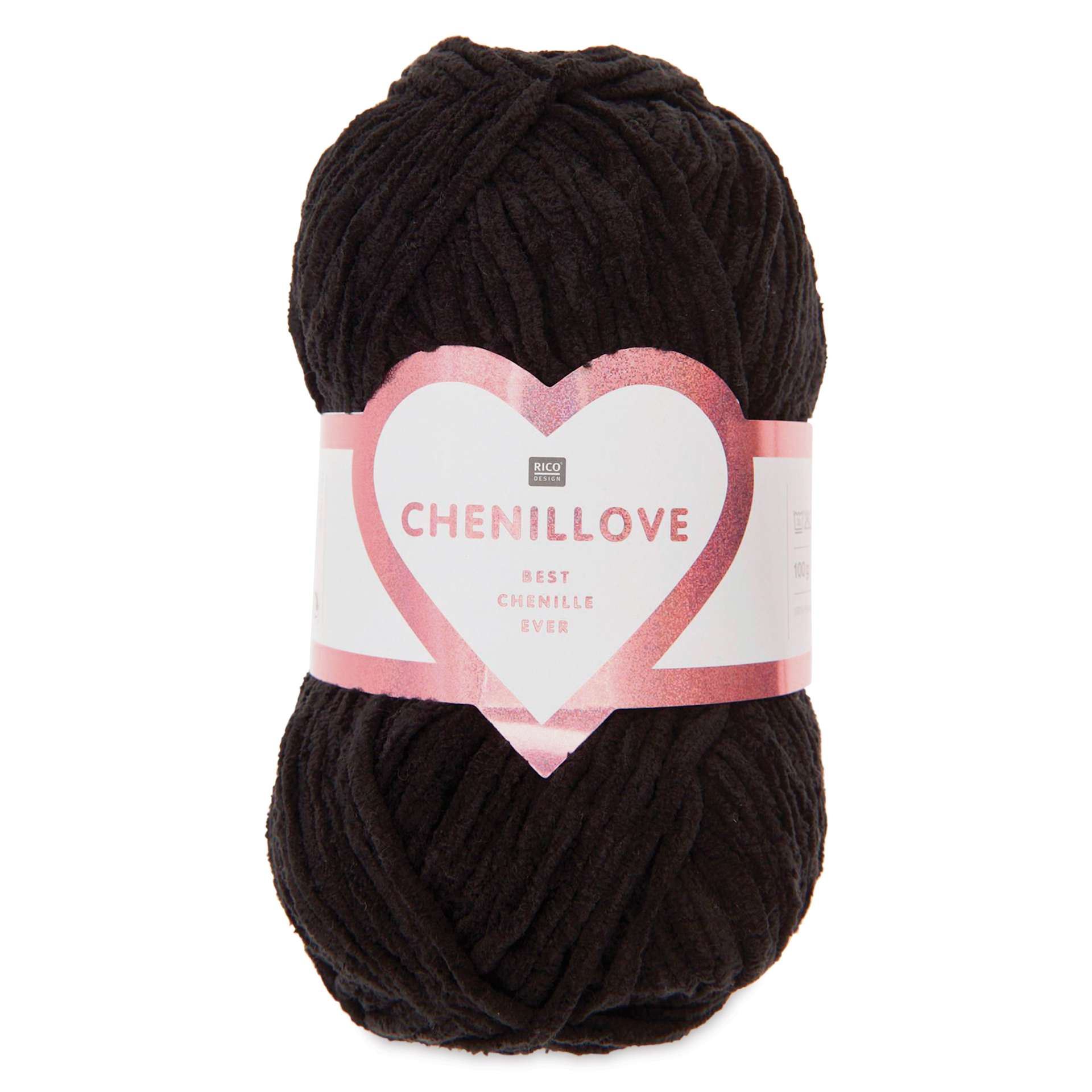 Rico Design Creative Chenillove Yarn - Black, 120 yds