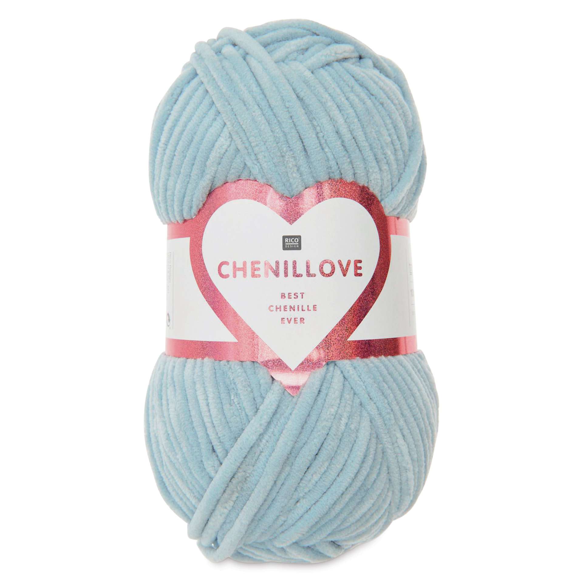Rico Design Creative Chenillove Yarn - Light Blue, 120 yds