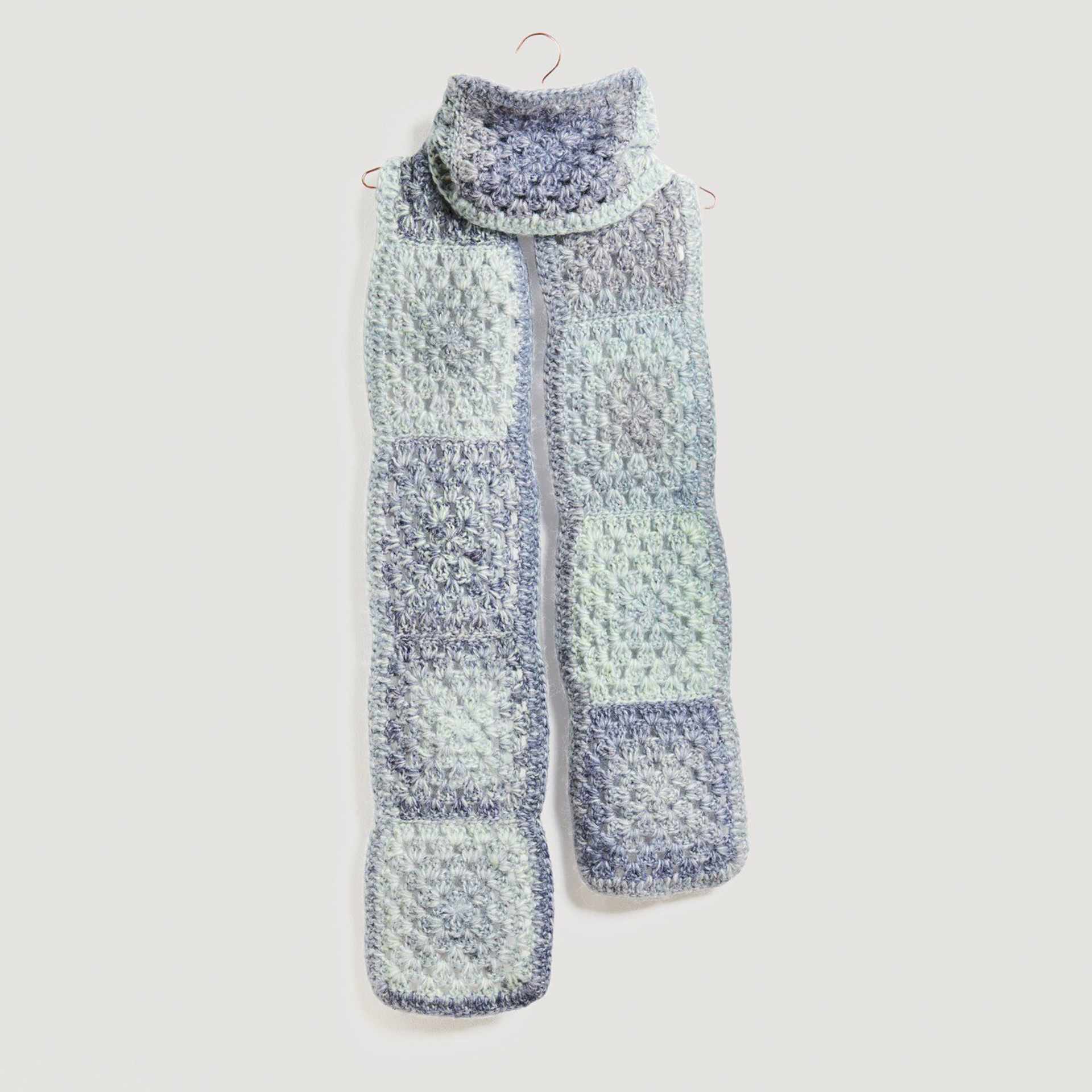 Rico Design Creative Painted Power Yarn - Bay Blues, 340 yds showing completed scarf project
