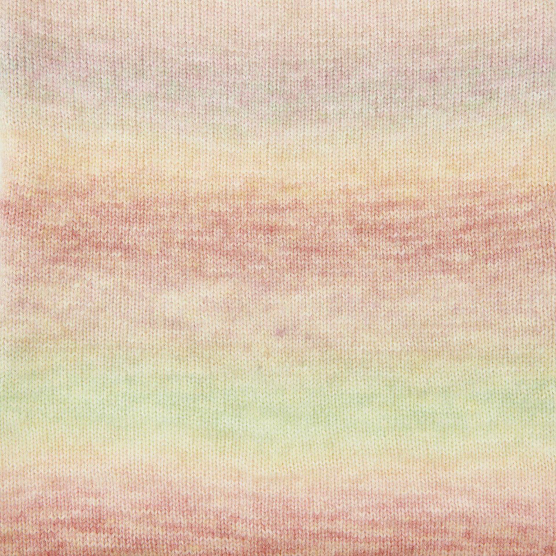 Rico Design Creative Painted Power Yarn - Earthy Pastels, 340 yds close up to show knitted pattern