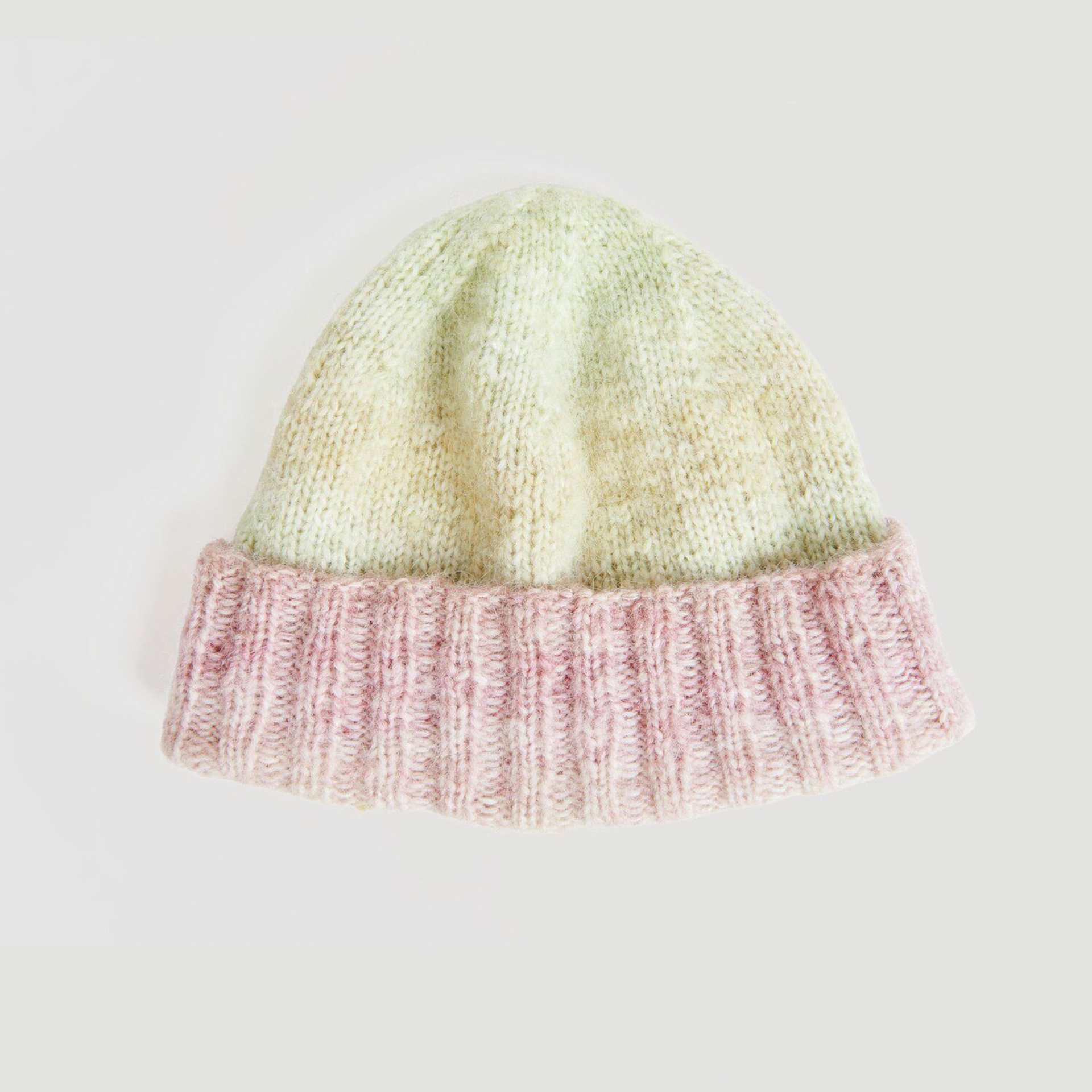 Rico Design Creative Painted Power Yarn - Earthy Pastels, 340 yds showing completed hat project