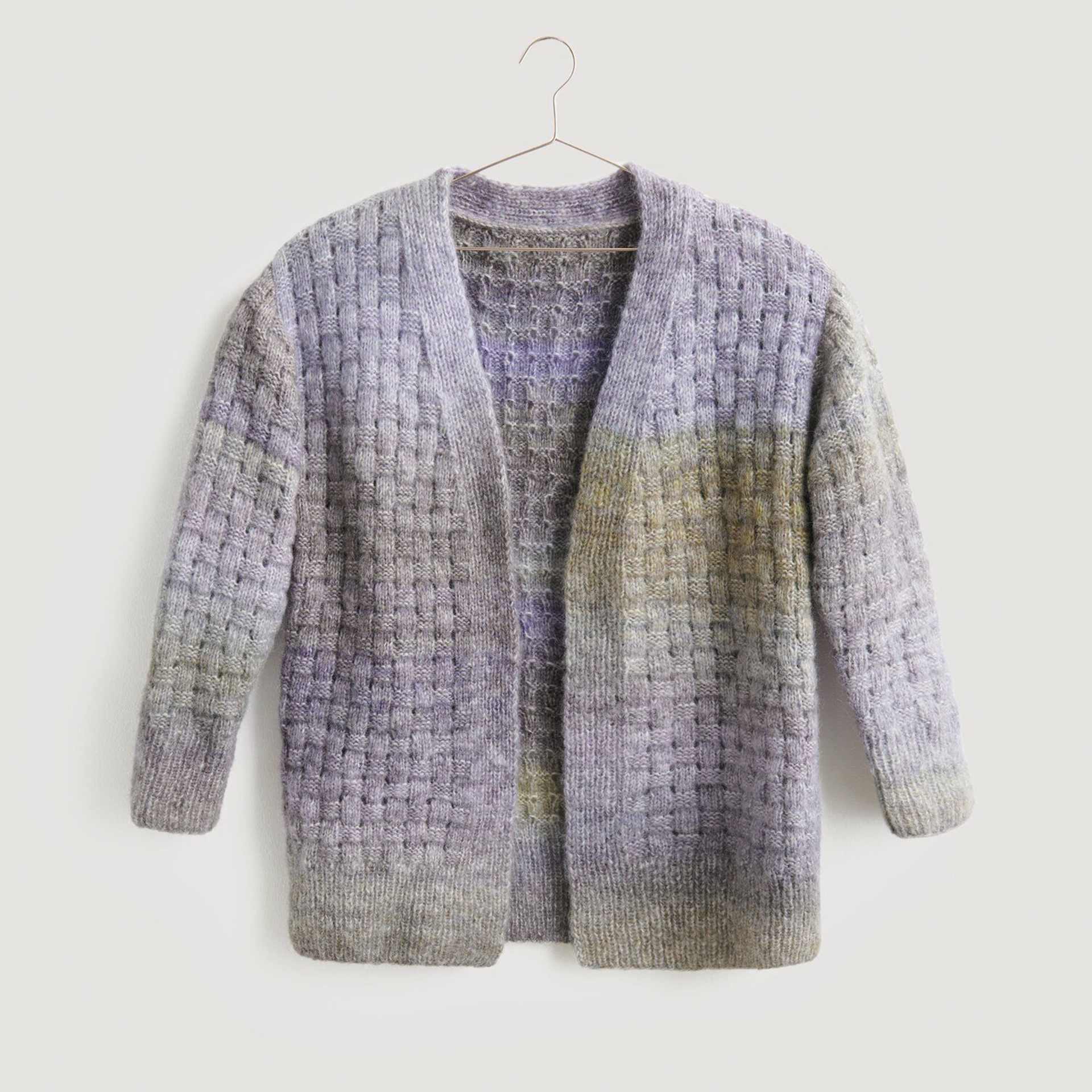 Rico Design Creative Painted Power Yarn - Autumn Shades, 340 yds showing completed cardigan project