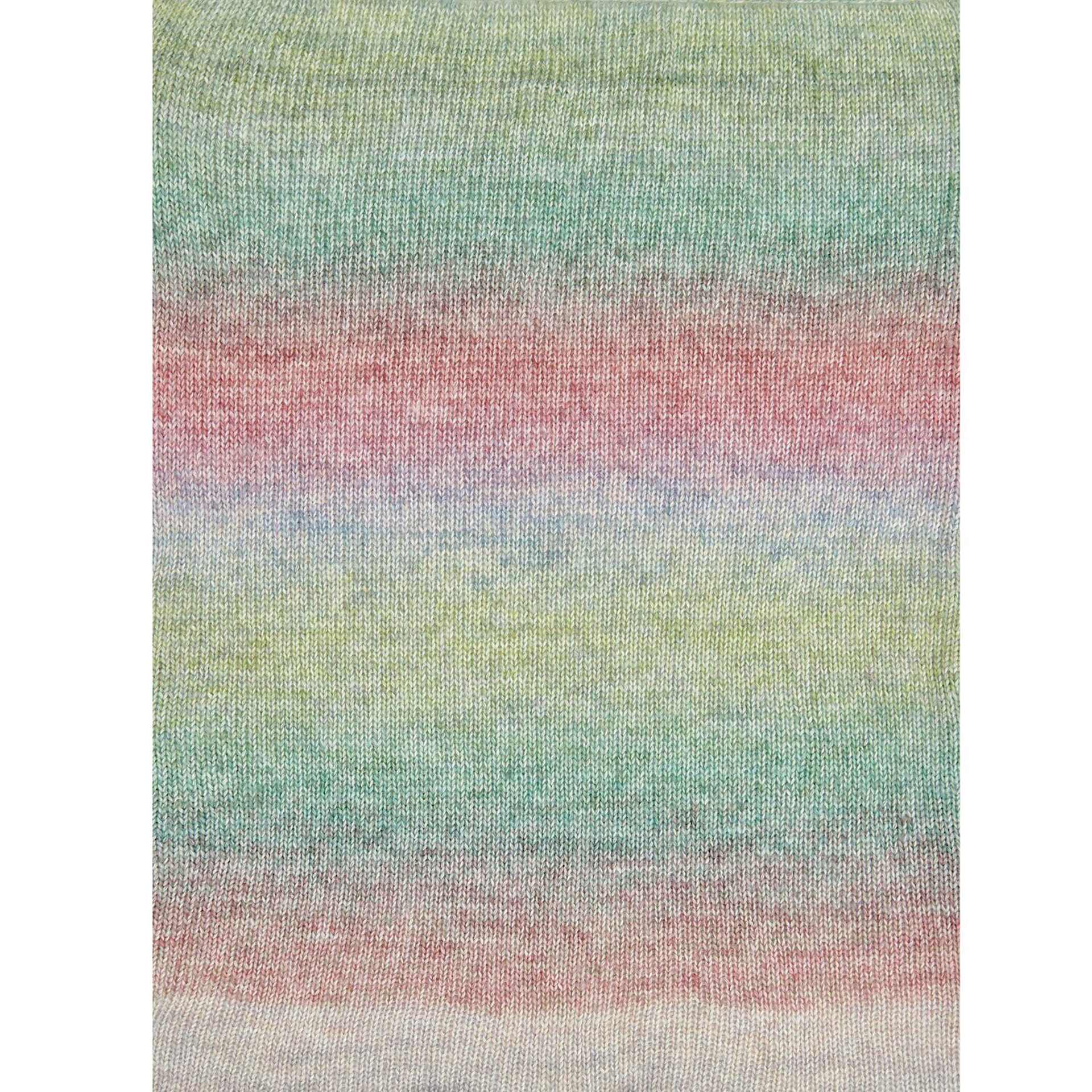 Rico Design Creative Painted Power Cotton DK Yarn - Classic Rainbow. 100 g close up to show texture