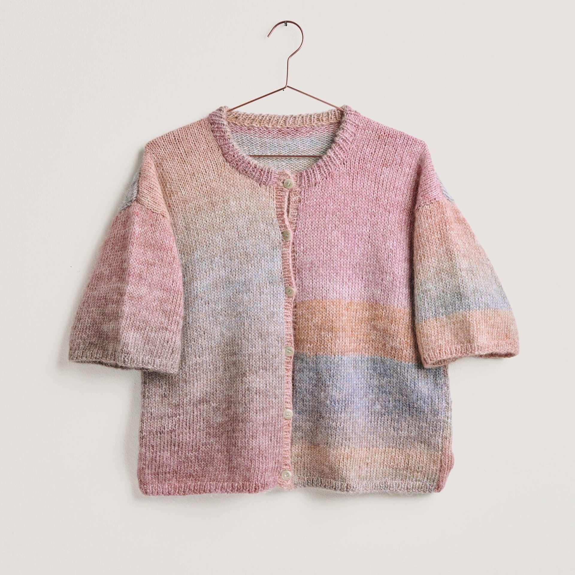 Rico Design Creative Painted Power Cotton DK Yarn - Fresh Pink. 100 g shoiwng complete shirt project