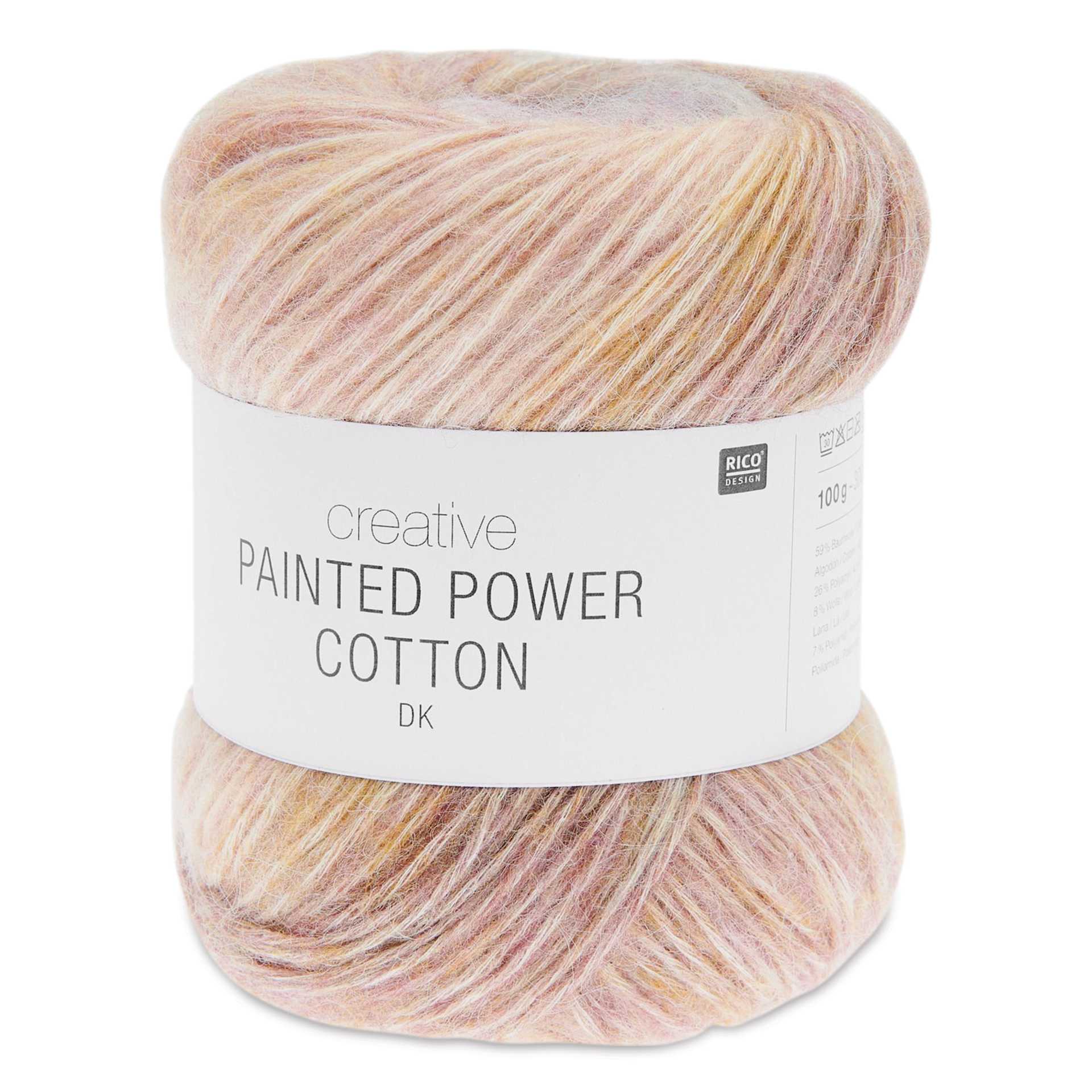 Rico Design Creative Painted Power Cotton DK Yarn - Fresh Pink. 100 g