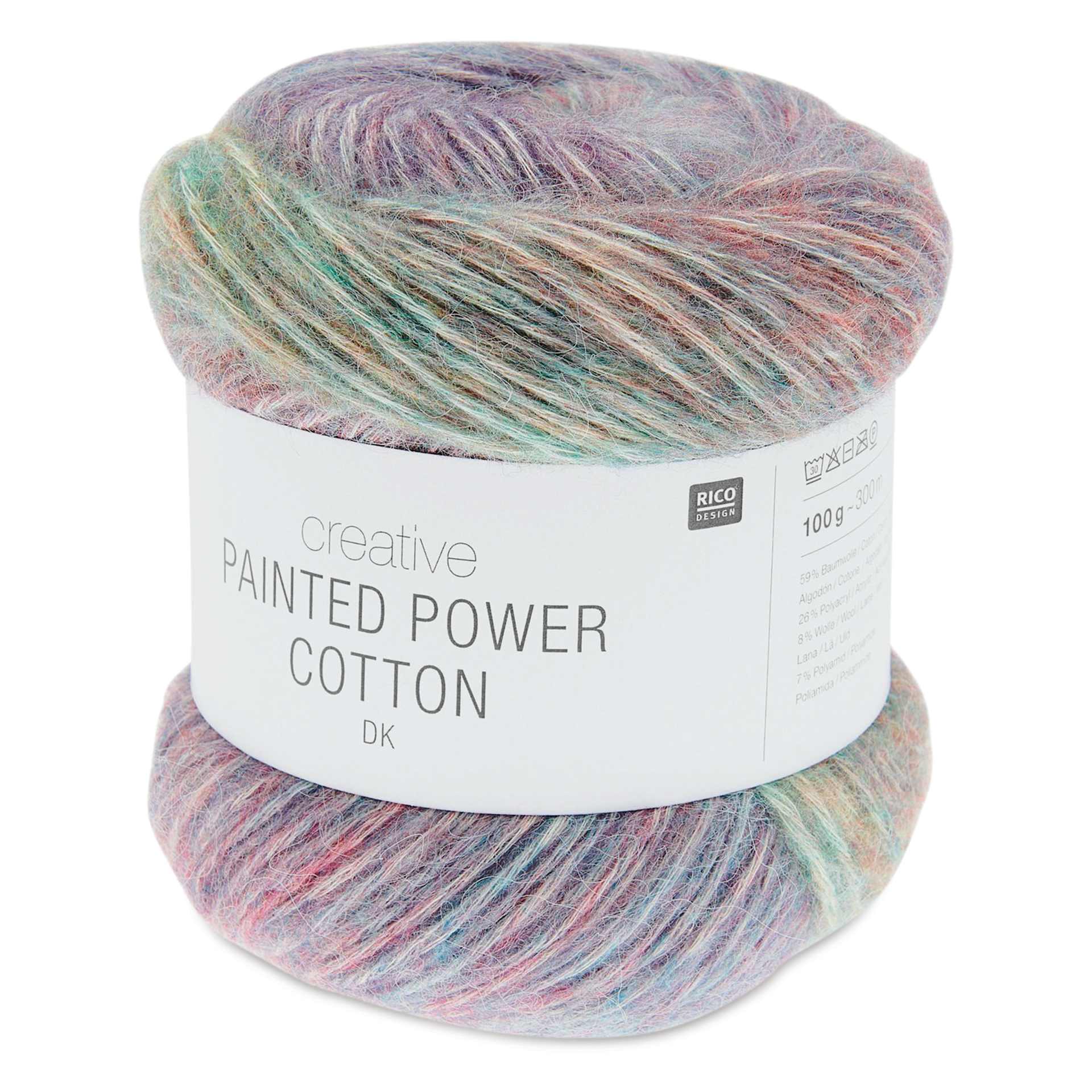 Rico Design Creative Painted Power Cotton DK Yarn - Deep Ocean. 100 g