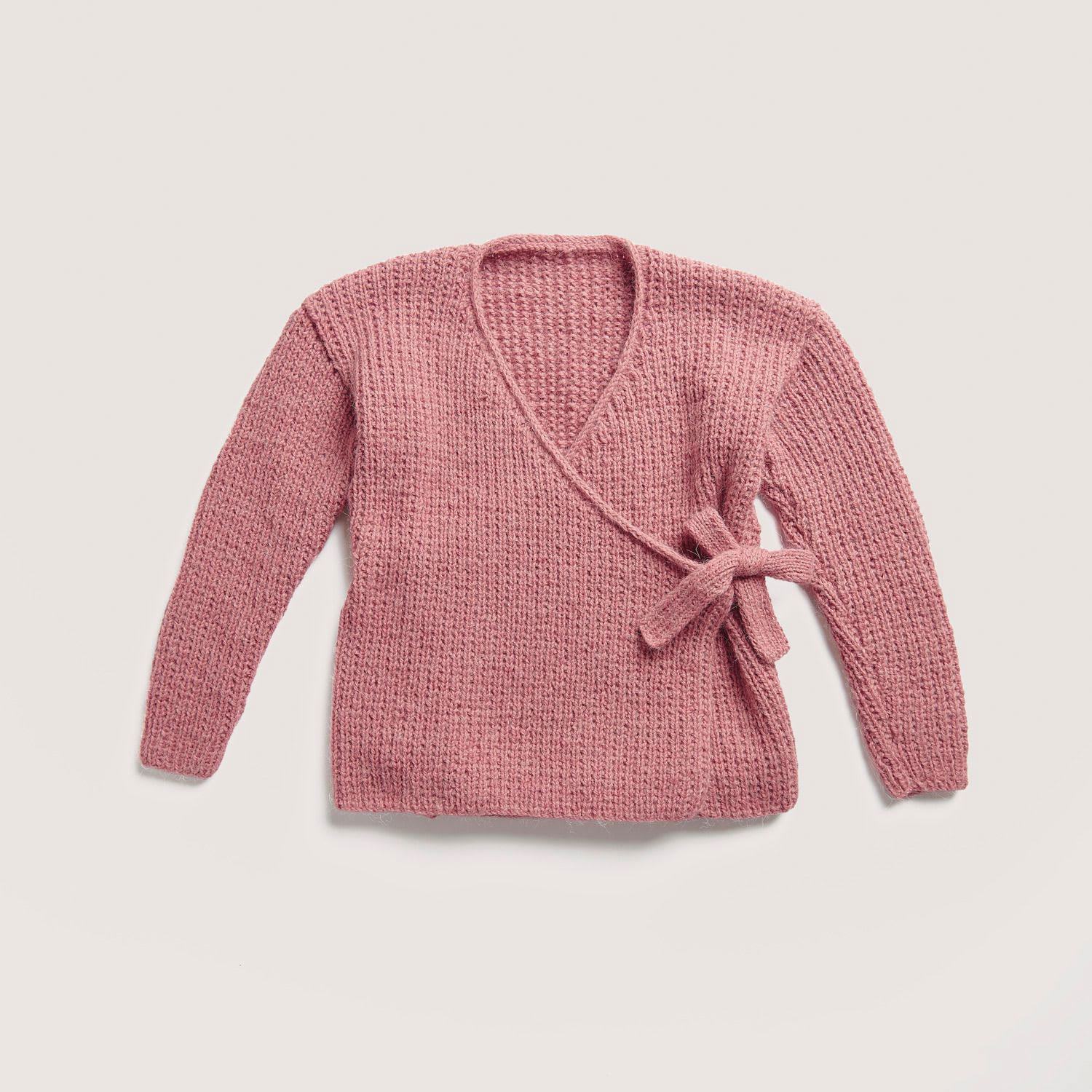 Rico Design Soft Alpaca Yarn - Pink, 137 yds completed sweater project