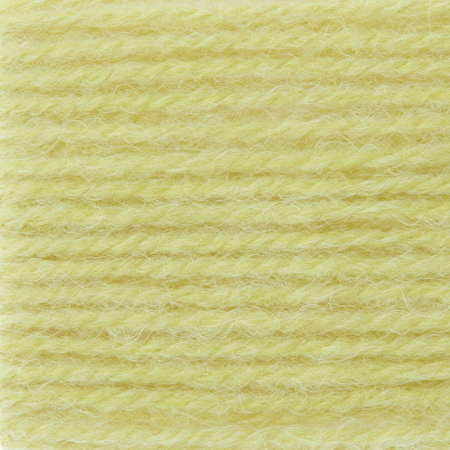 Rico Design Soft Alpaca Yarn - Lemon, 137 yds close up to show texture