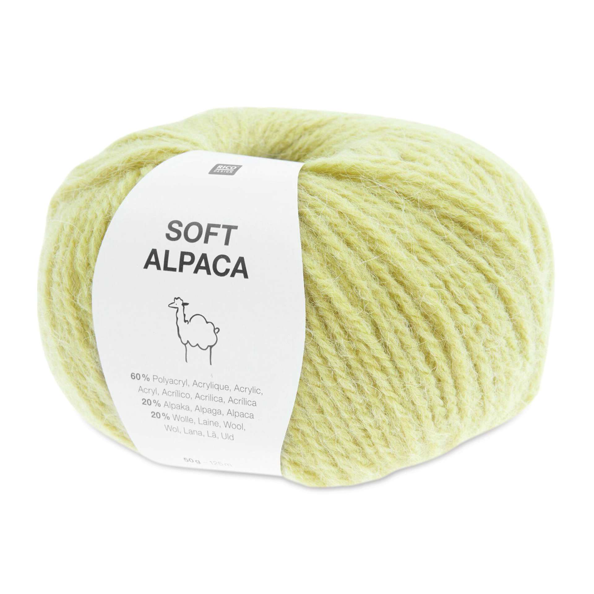 Rico Design Soft Alpaca Yarn - Lemon, 137 yds