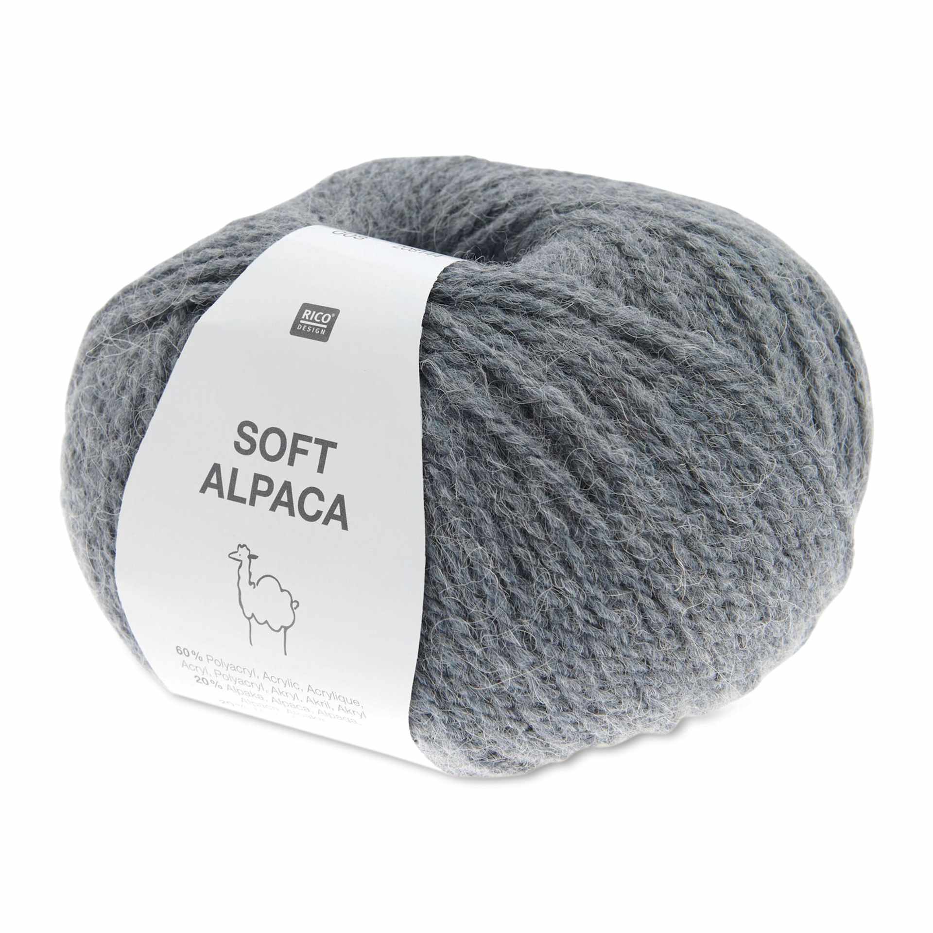 Rico Design Soft Alpaca Yarn - Blue, 137 yds