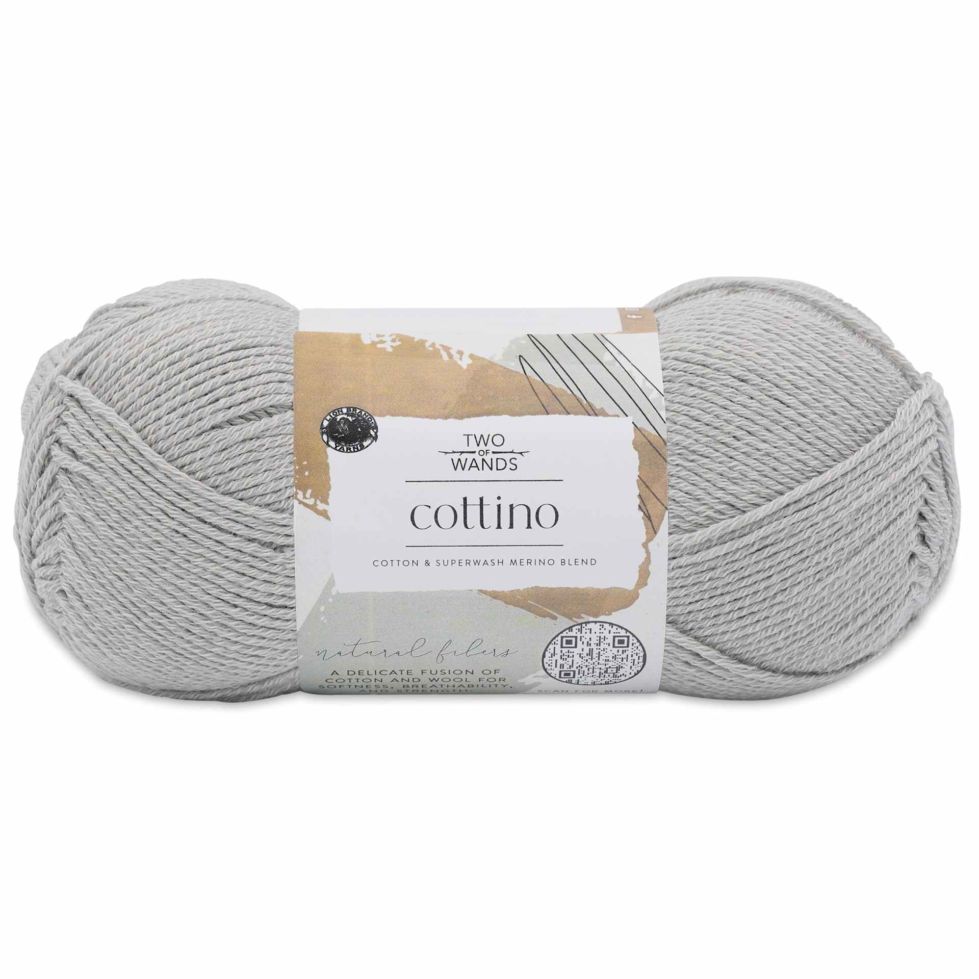 Lion Brand Cottino Yarn - Dove, 3.5 oz