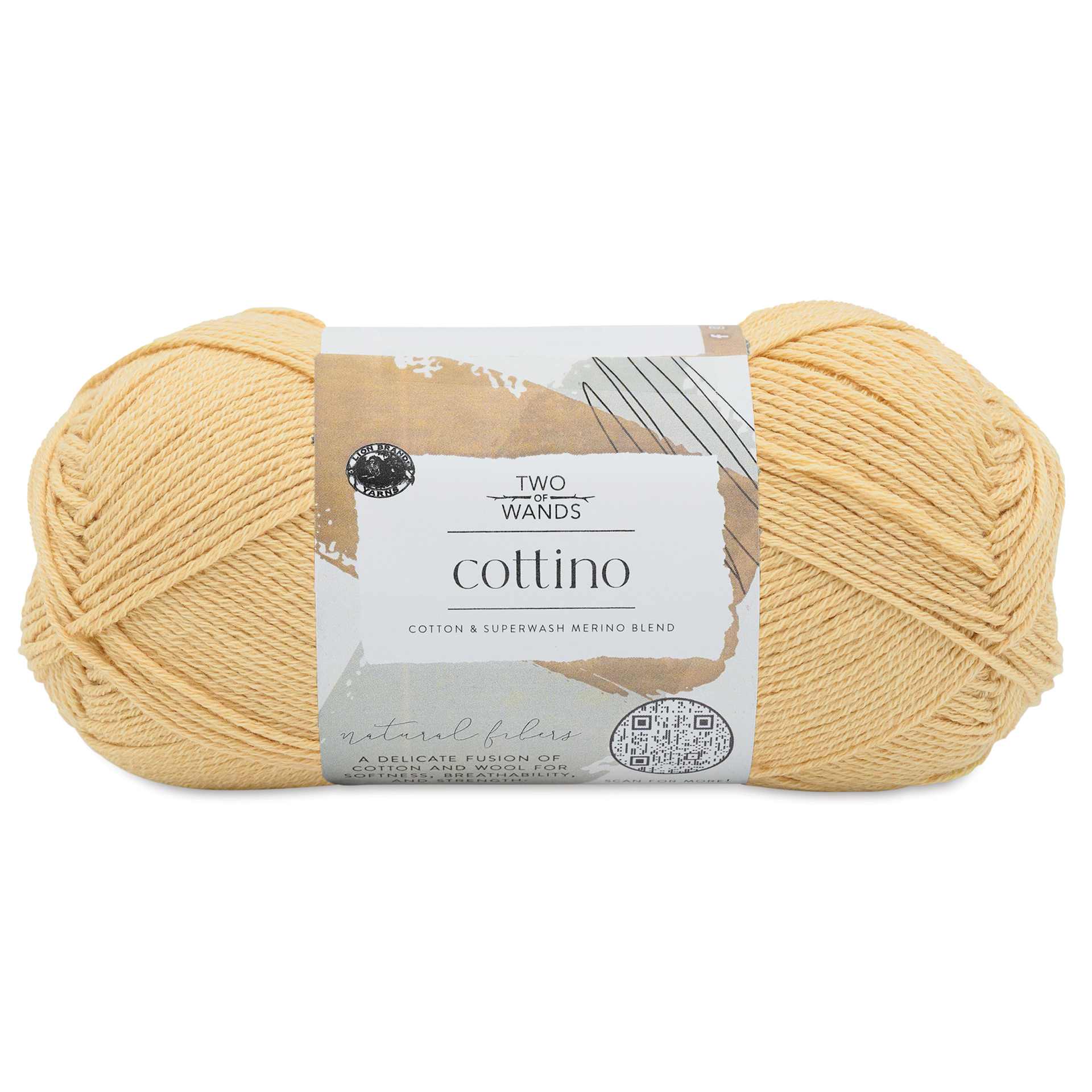 Lion Brand Cottino Yarn - Straw, 3.5 oz