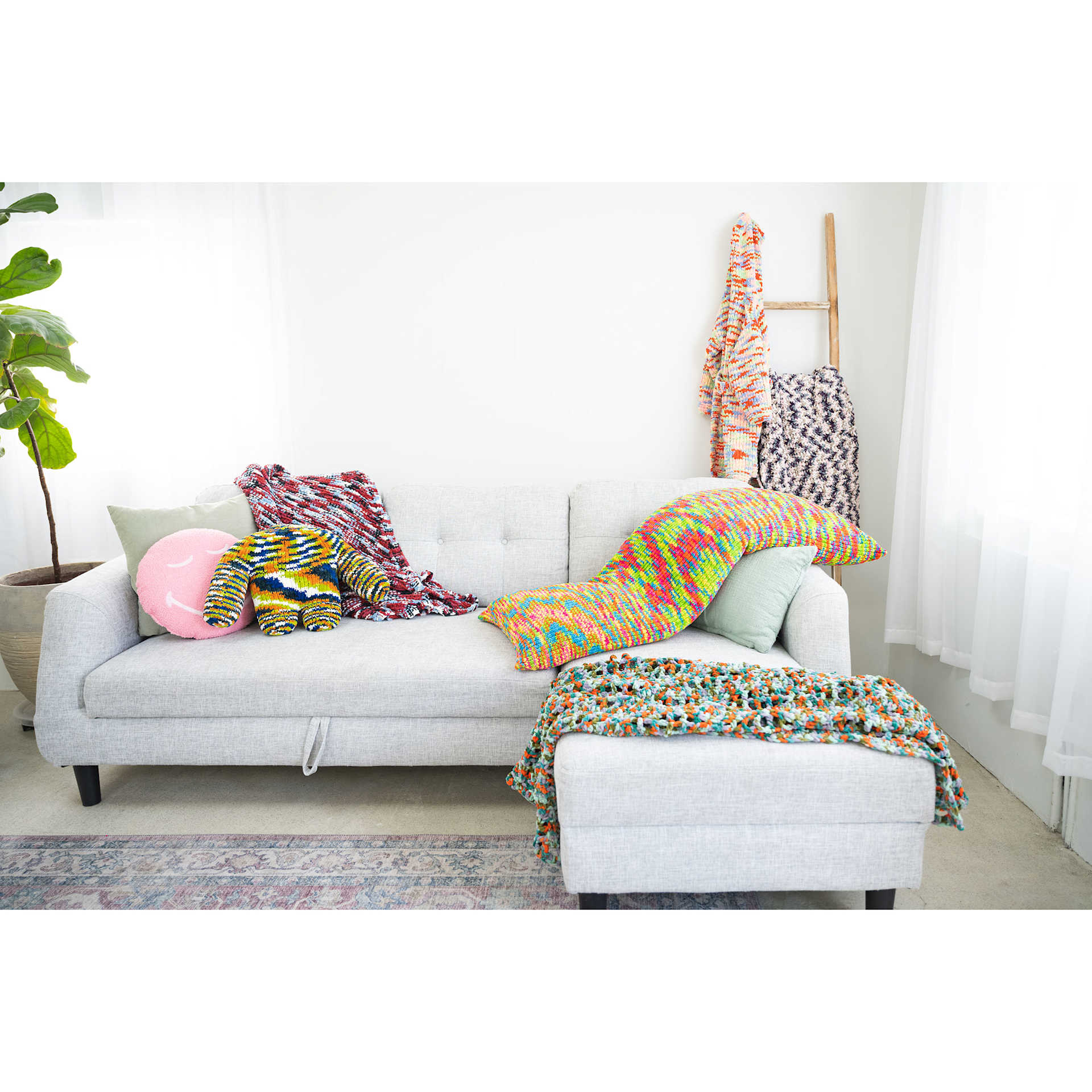 Lion Brand Cover Story Favorite Blanket Yarn multiple project examples