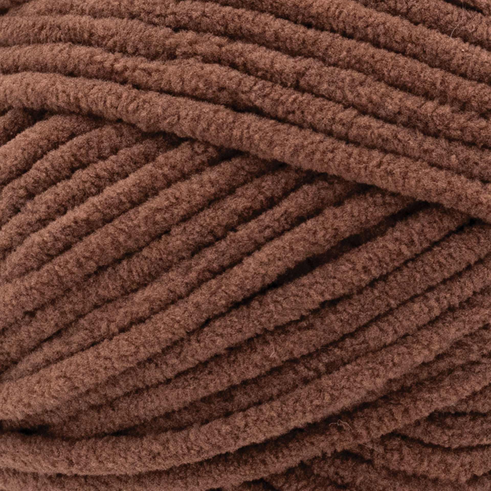 Lion Brand Cover Story Posh Twist Yarn - Chocolate Fudge, 232 yds close up to show texture