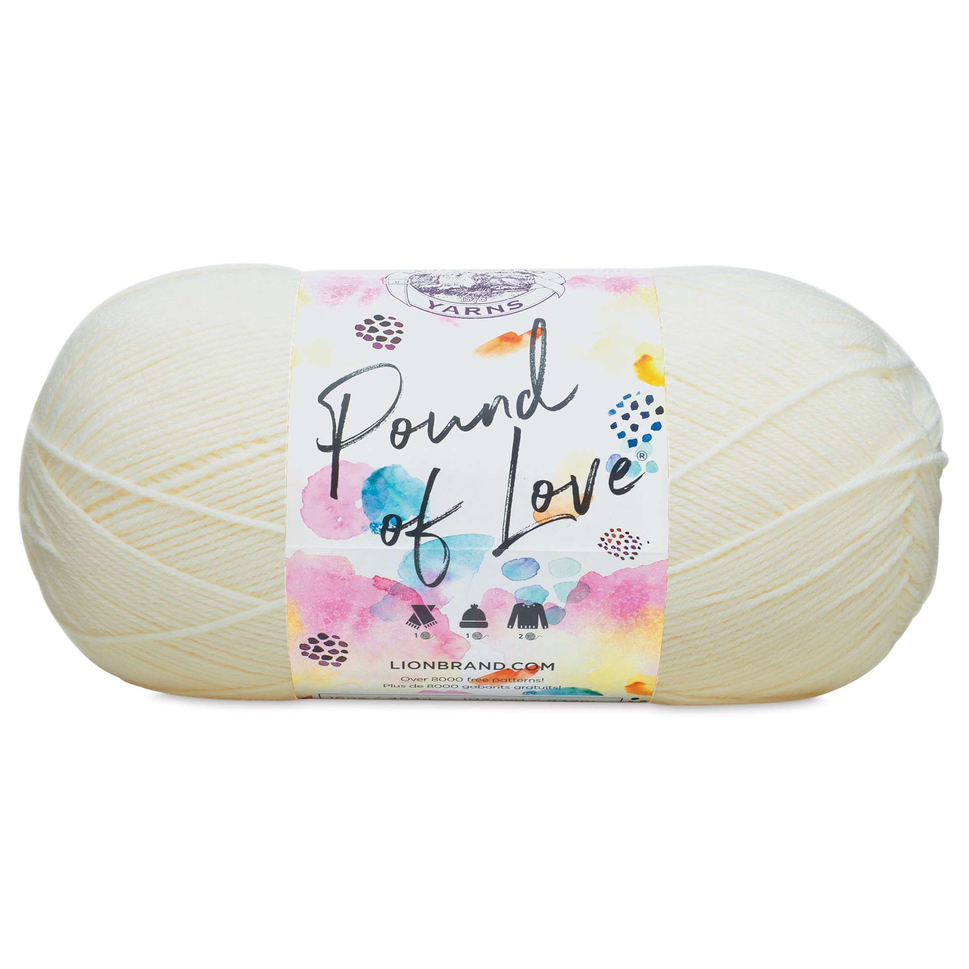 Lion Brand Pound of Love Yarn - Antique White, 16 oz