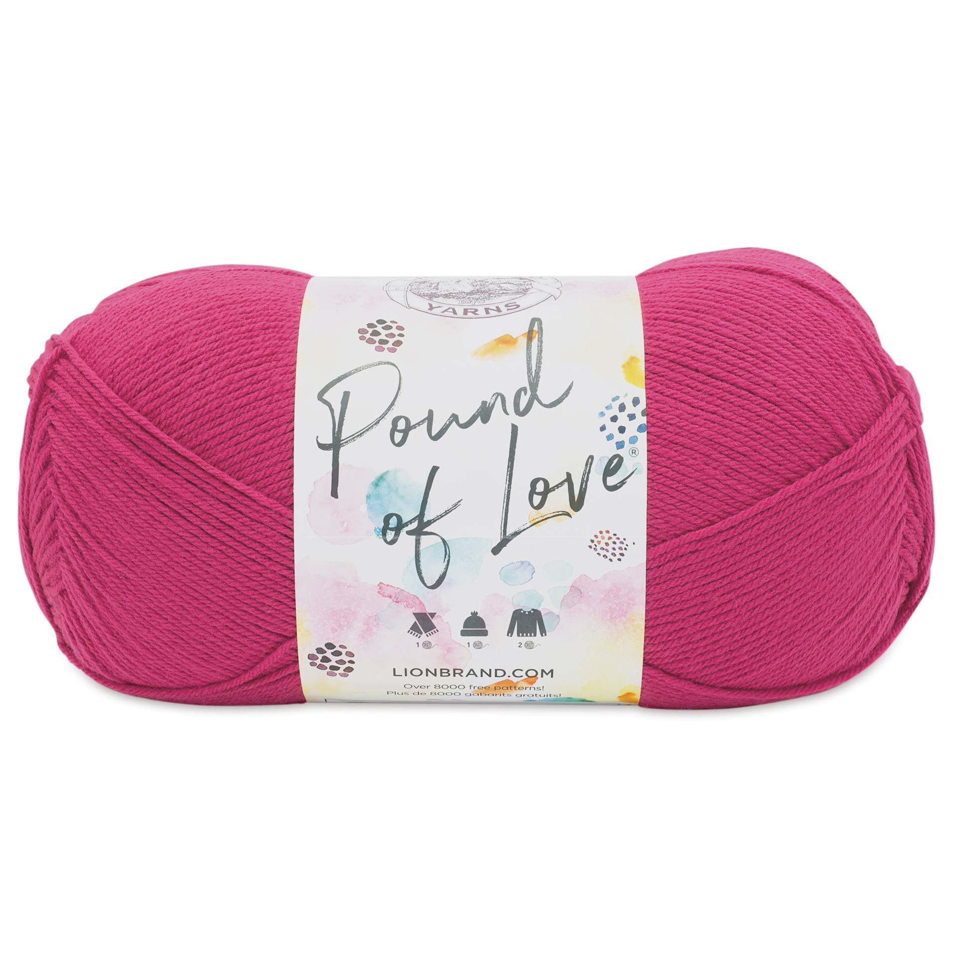Lion Brand Pound of Love Yarn - Cerise, 16 oz