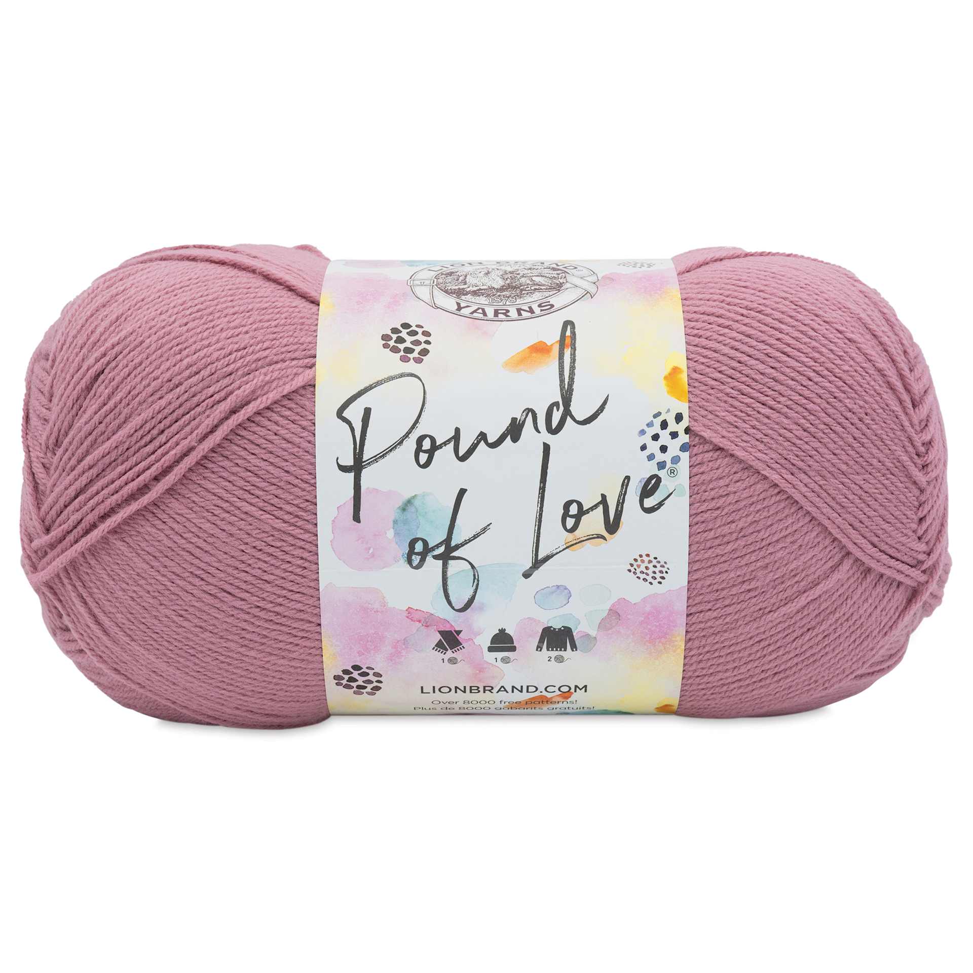 Lion Brand Pound of Love Yarn - Heather Rose, 16 oz