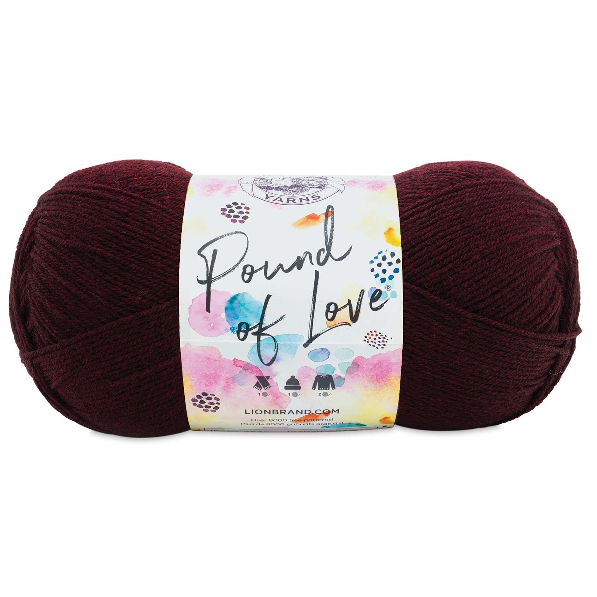 Lion Brand Pound of Love Yarn - Claret, 16 oz