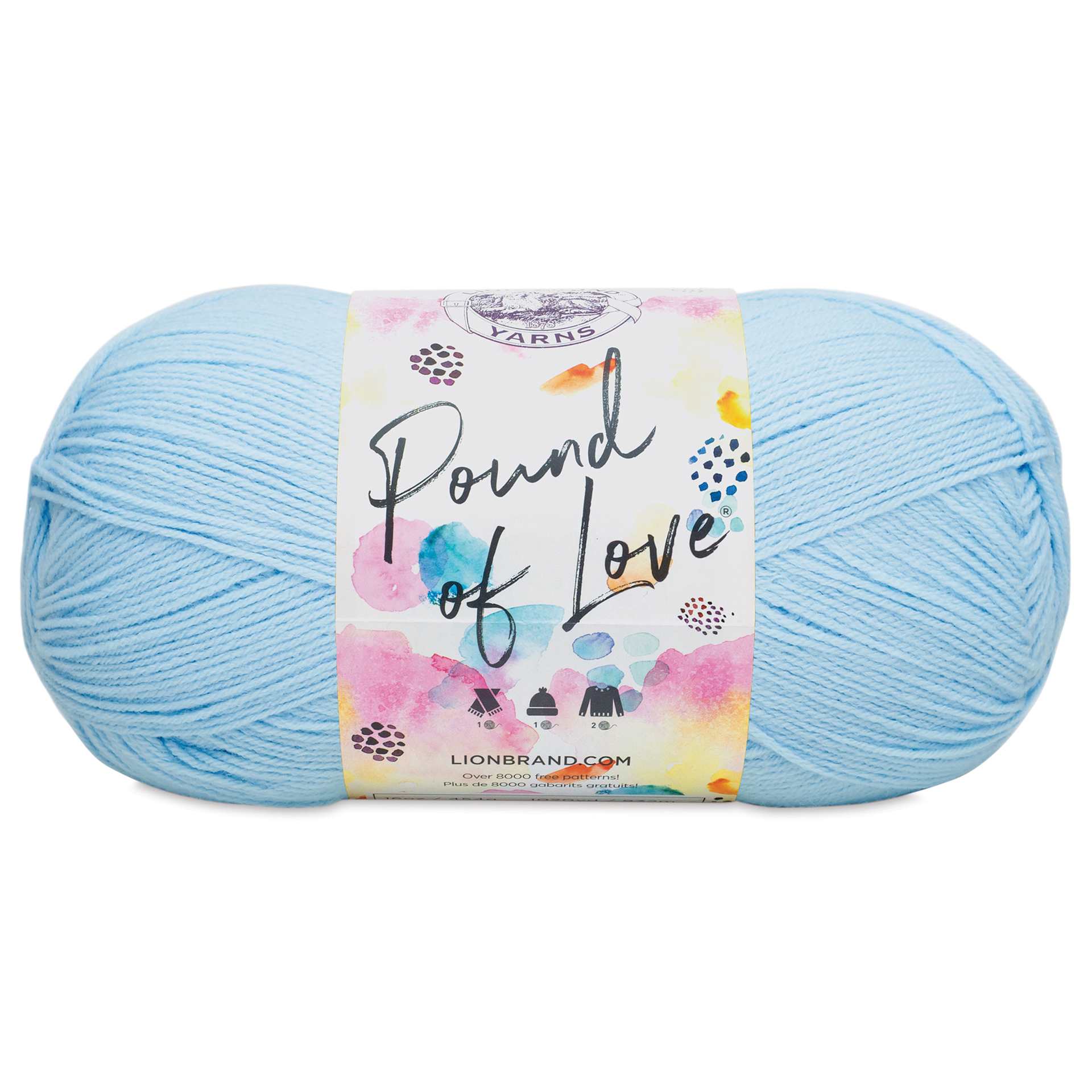 Lion Brand Pound of Love Yarn - Pastel Blue, 16 oz