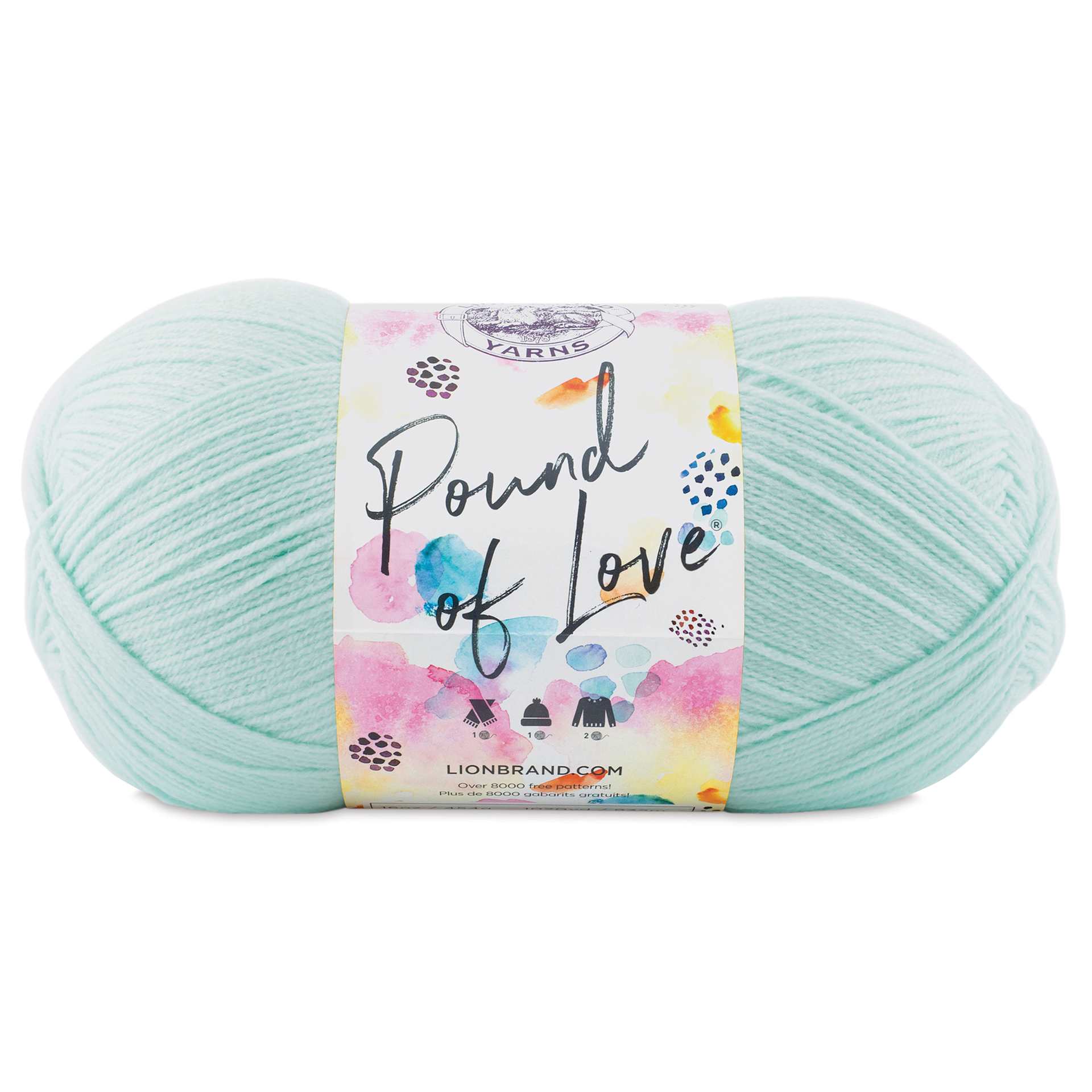 Lion Brand Pound of Love Yarn - Pastel Green, 16 oz