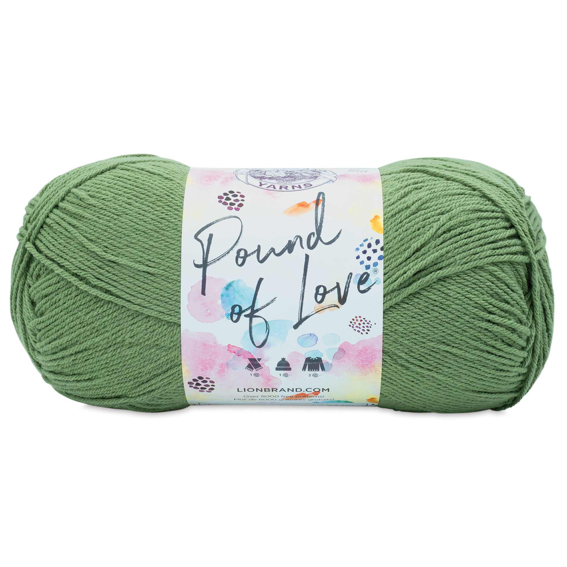 Lion Brand Pound of Love Yarn - Olive, 16 oz