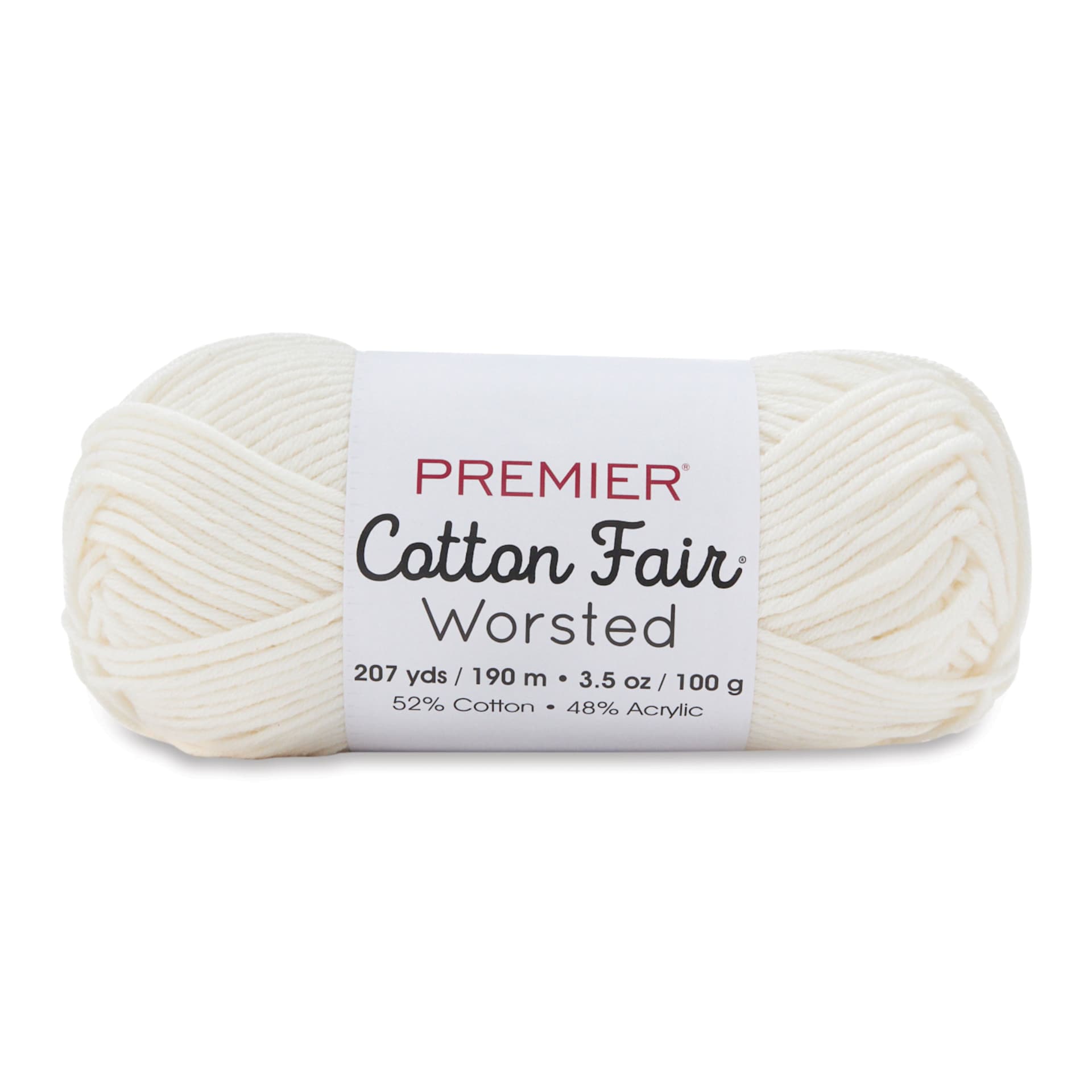 Premier Yarn Cotton Fair Worsted Yarn - Cream, 207 yds