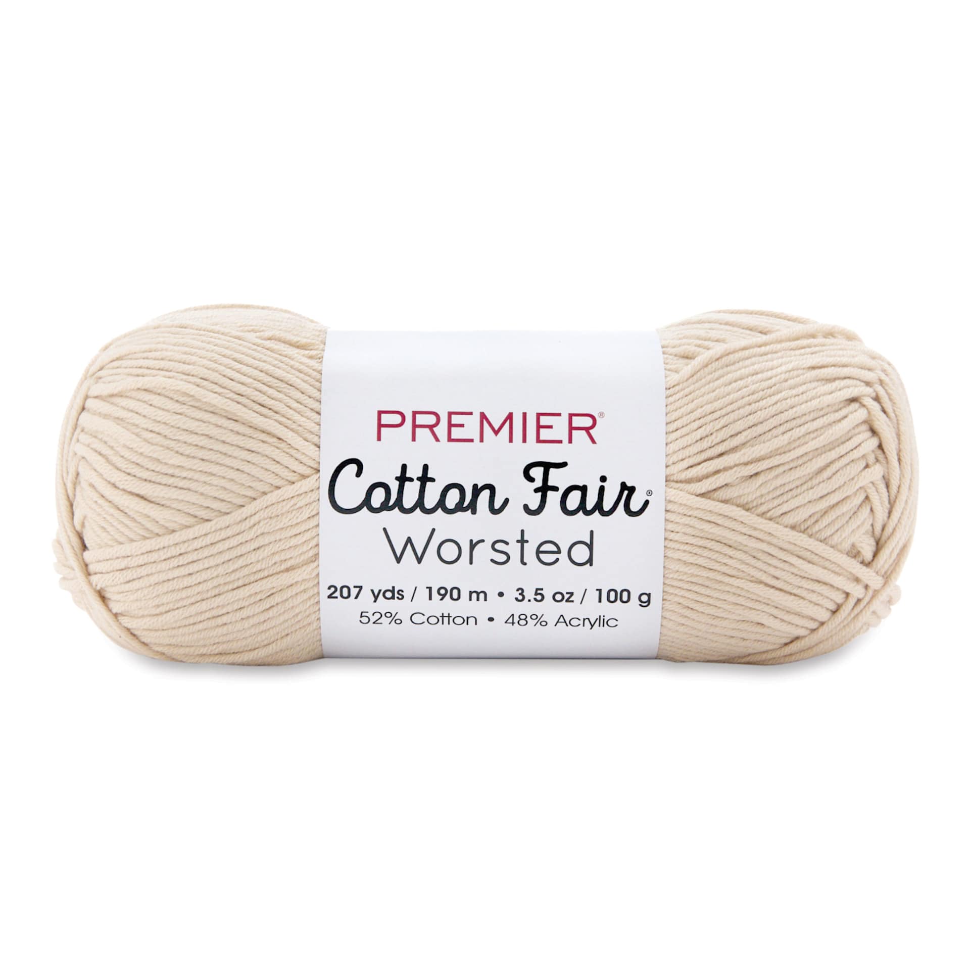 Premier Yarn Cotton Fair Worsted Yarn - Sugar Cookie, 207 yds