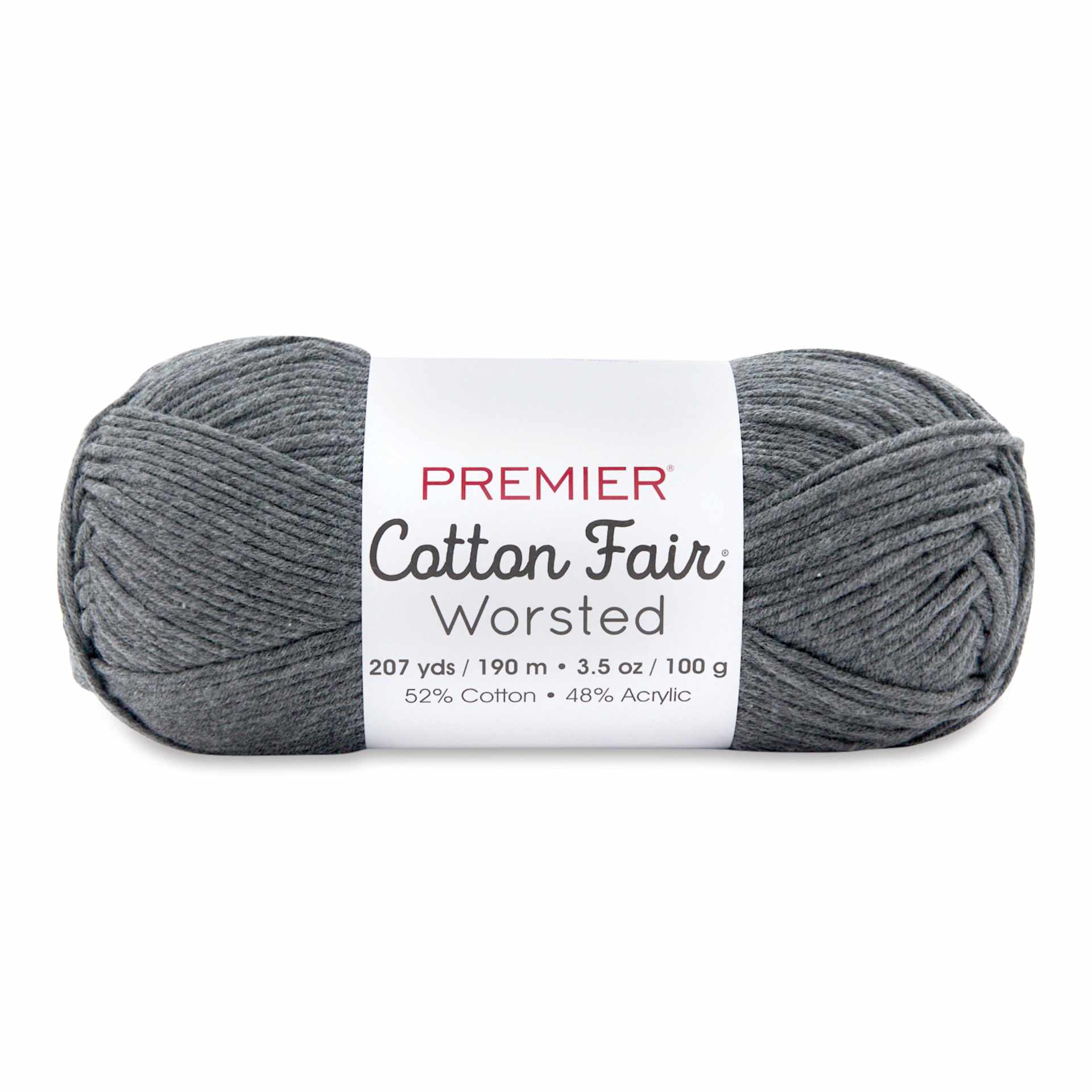 Premier Yarn Cotton Fair Worsted Yarn - Slate Grey, 207 yds