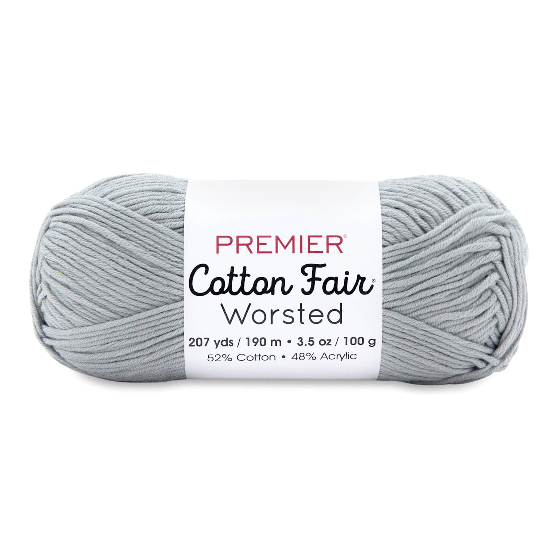 Premier Yarn Cotton Fair Worsted Yarn - Nickel, 207 yds