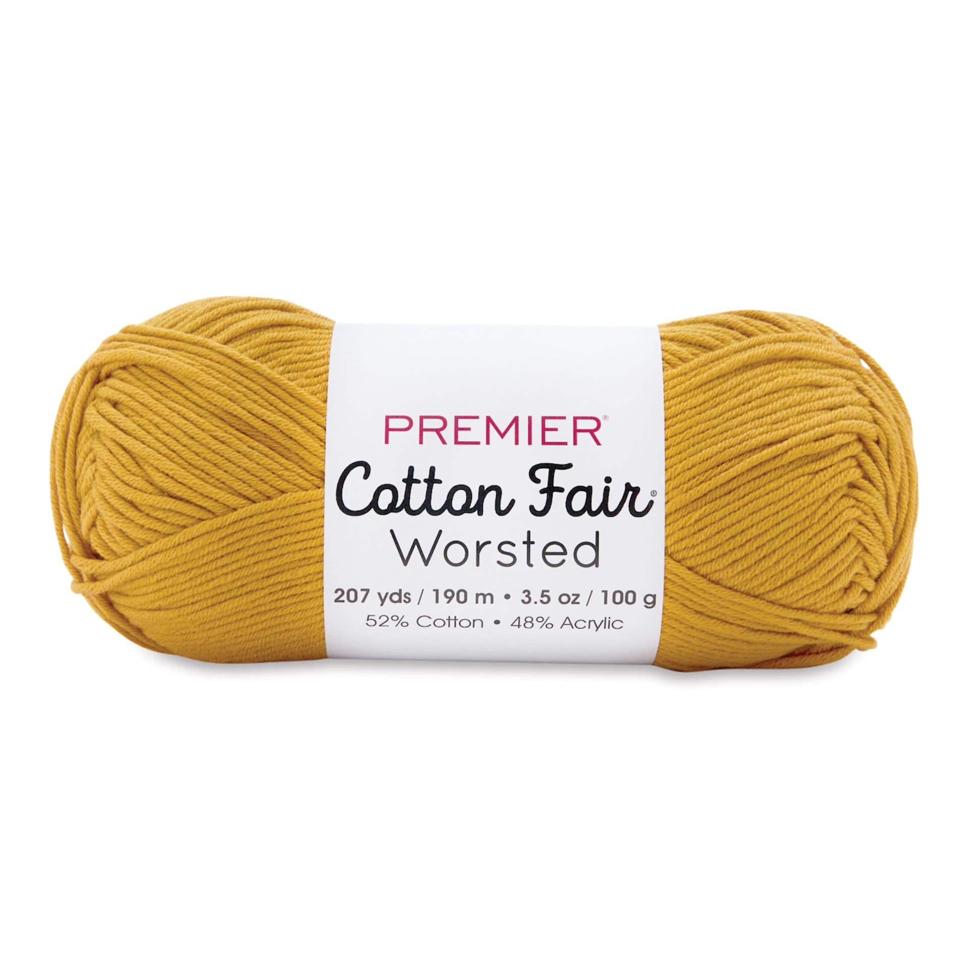 Premier Yarn Cotton Fair Worsted Yarn - Goldenrod, 207 yds